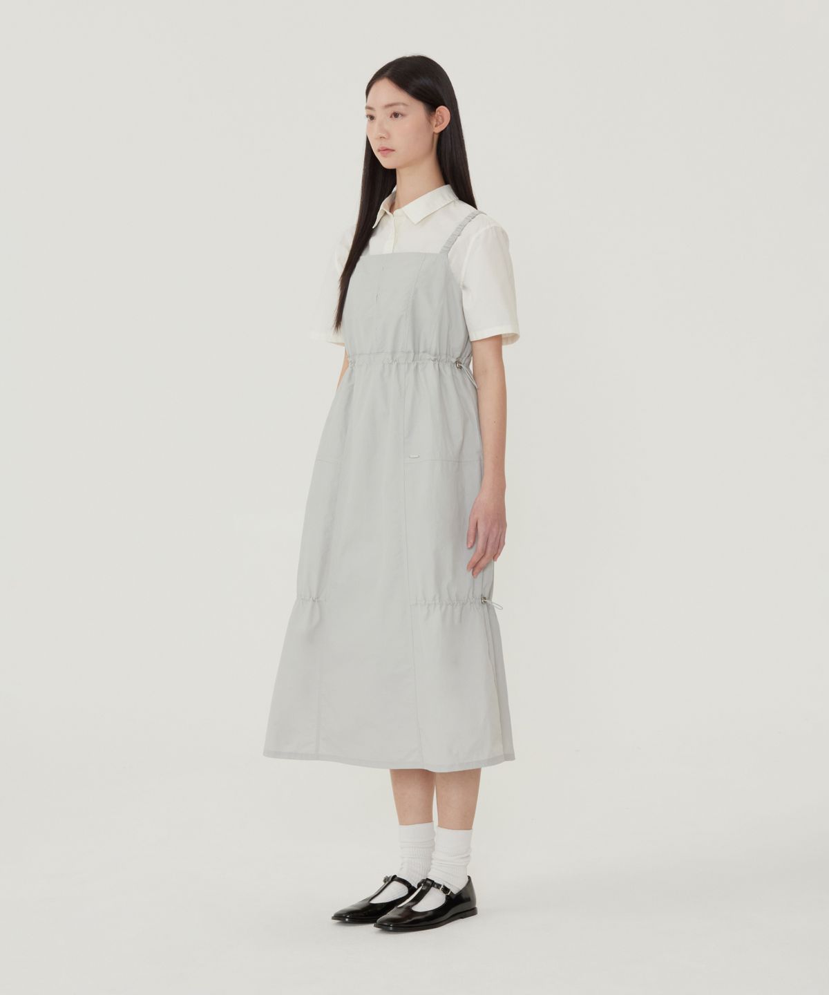 커버낫 우먼(COVERNAT WOMAN) 우먼 레이어드 슬리브리스 원피스 라이트그레이