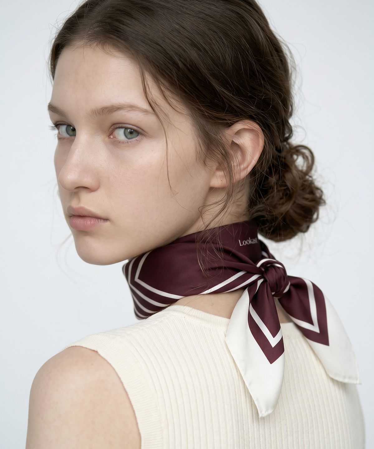 룩캐스트(LOOKAST) 리나 실크 스카프 / LINA SILK SCARF_2colors