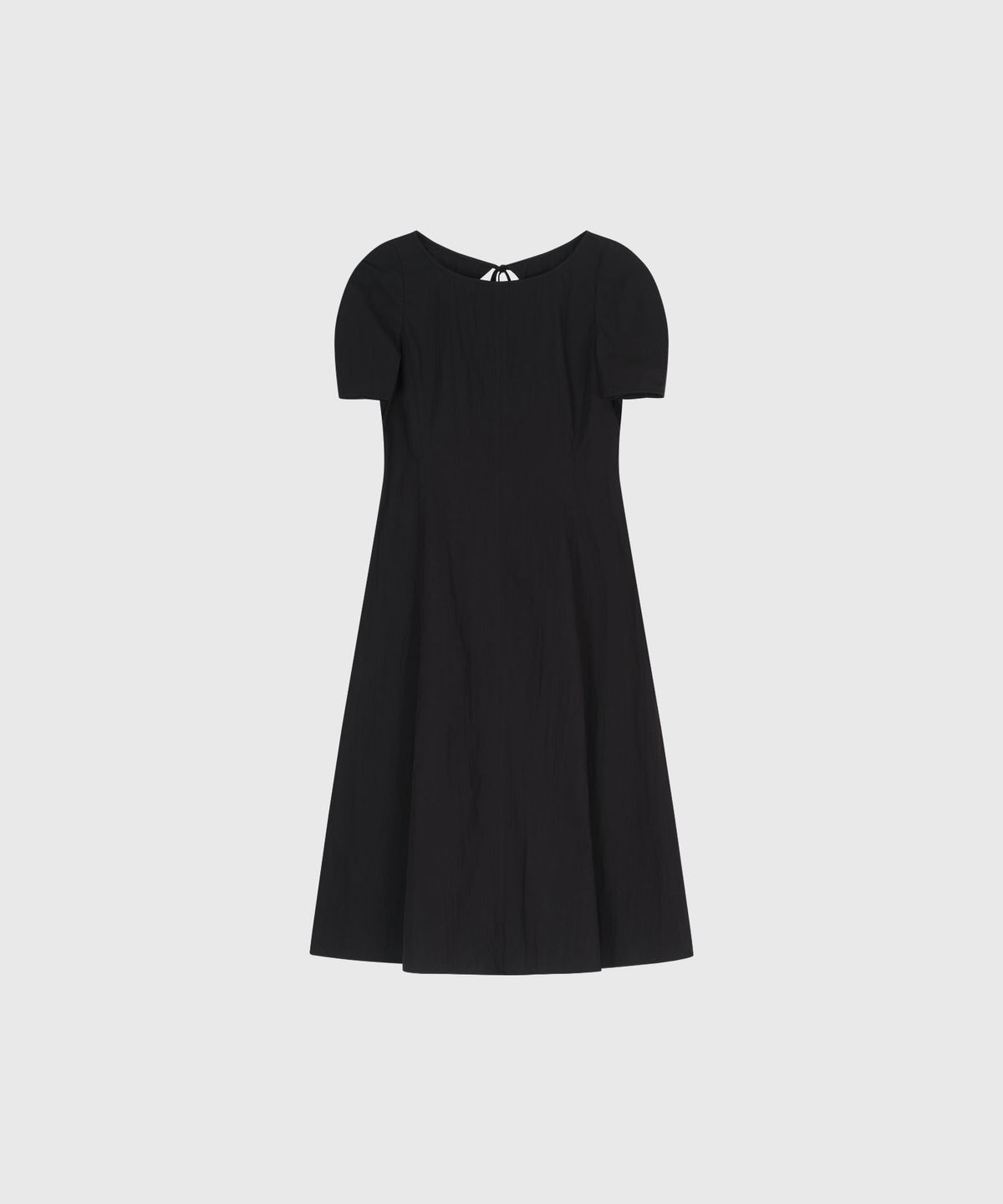룩캐스트(LOOKAST) 캐롤라인 라운디드 슬리브 미디 드레스_블랙 / CAROLINE ROUNDED SLEEVE MIDI DRESS_BLACK