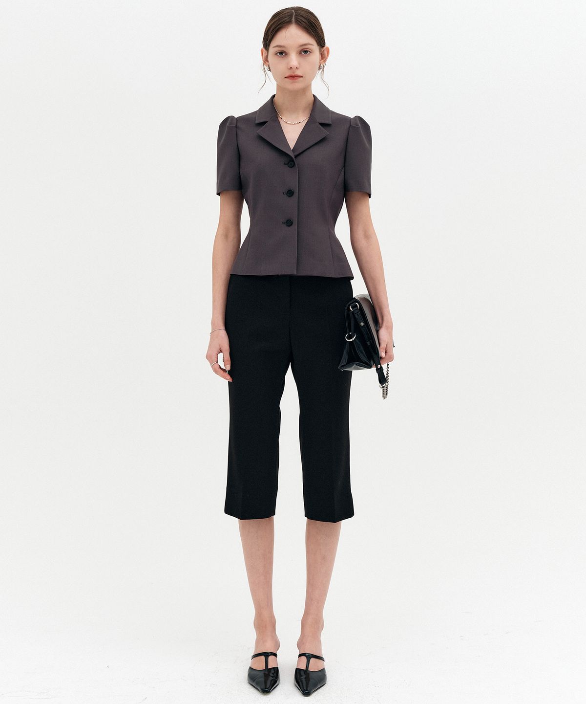 룩캐스트(LOOKAST) 지젤 아워글래스 퍼프 자켓_차콜 / GISELLE HOURGLASS PUFF JACKET_CHARCOAL