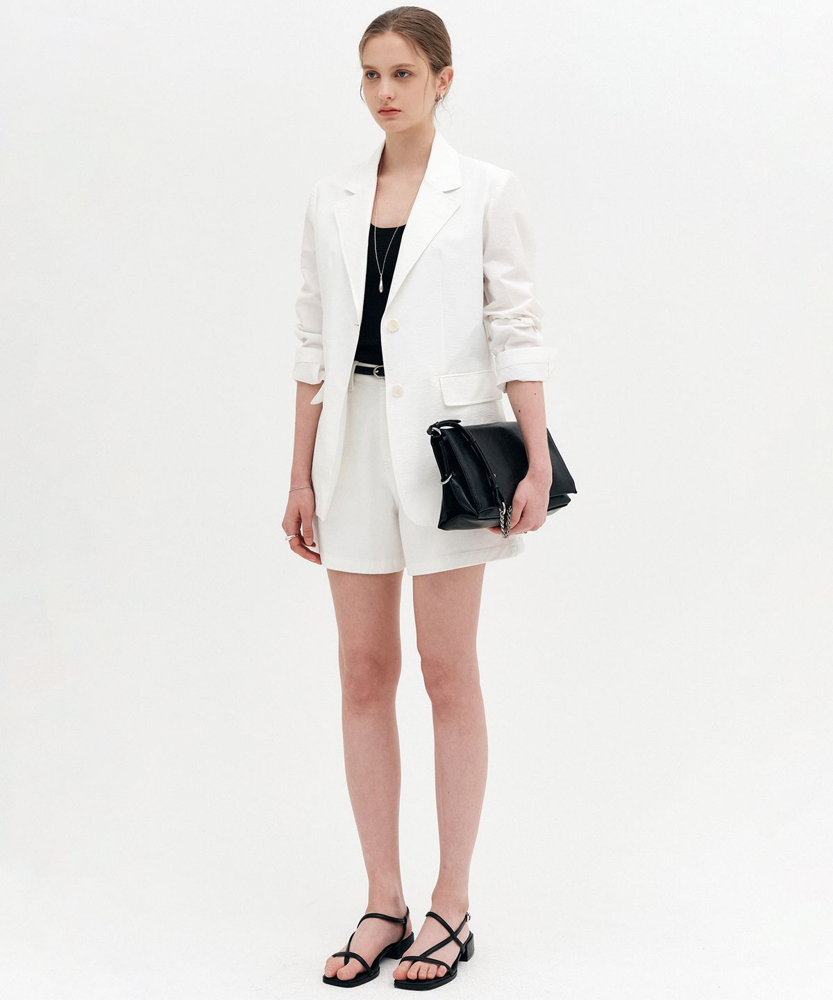 룩캐스트(LOOKAST) 로린 썸머 오버핏 자켓_화이트 / LAURINE SUMMER OVERFIT JACKET_WHITE