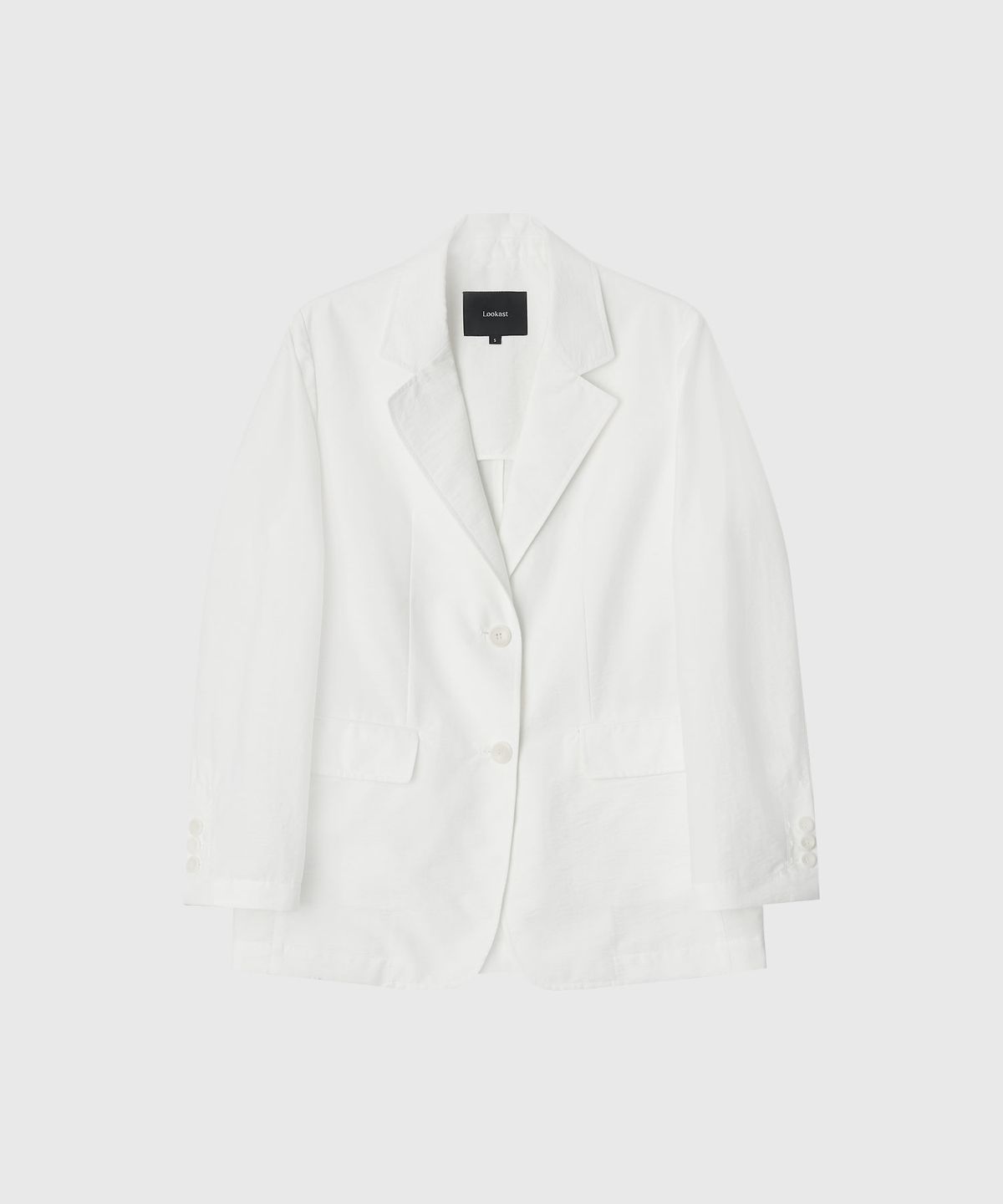 룩캐스트(LOOKAST) 로린 썸머 오버핏 자켓_화이트 / LAURINE SUMMER OVERFIT JACKET_WHITE