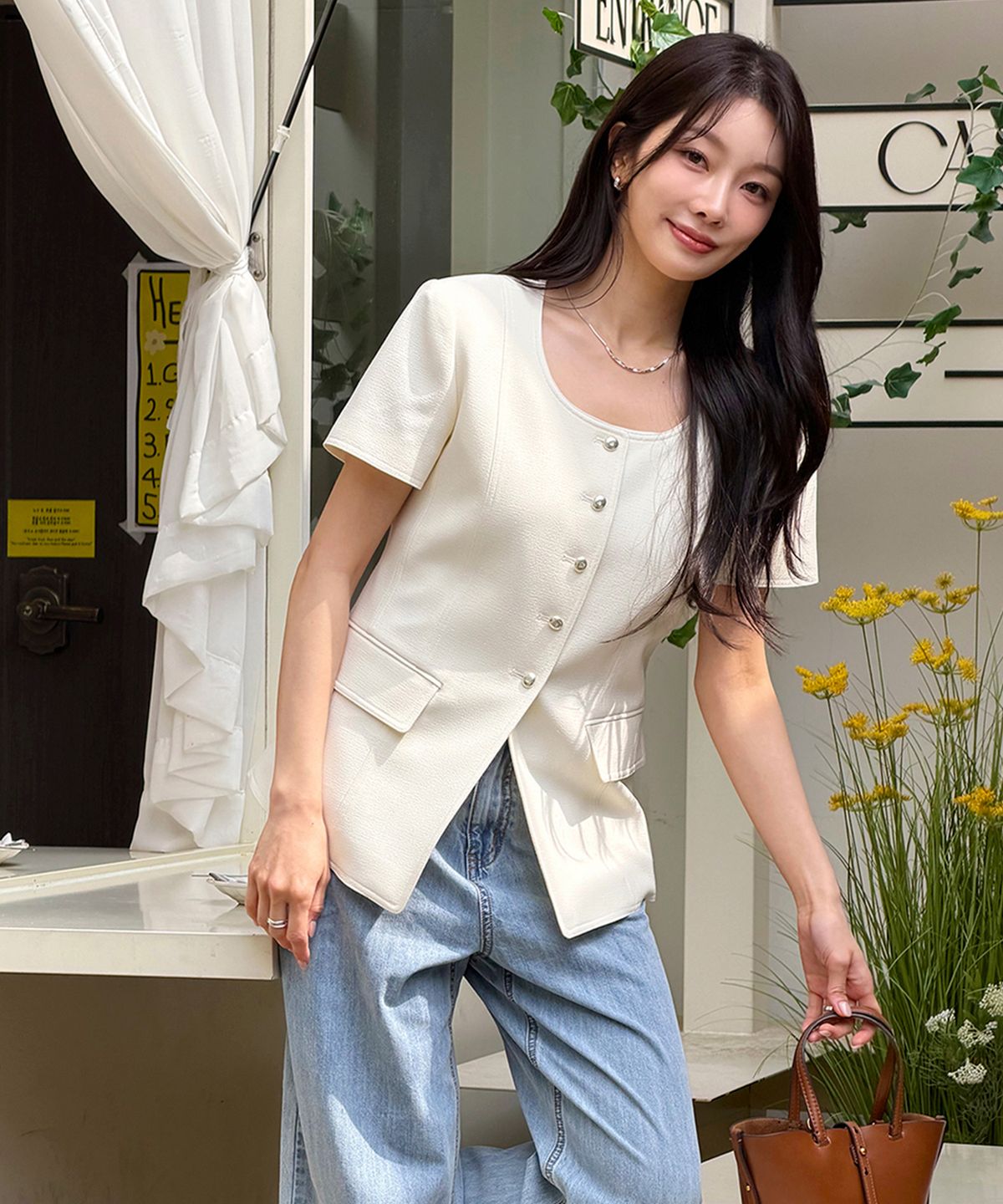 룩캐스트(LOOKAST) 하나 노카라 트위드 자켓 / HANA NO COLLAR TWEED JACKET_2colors