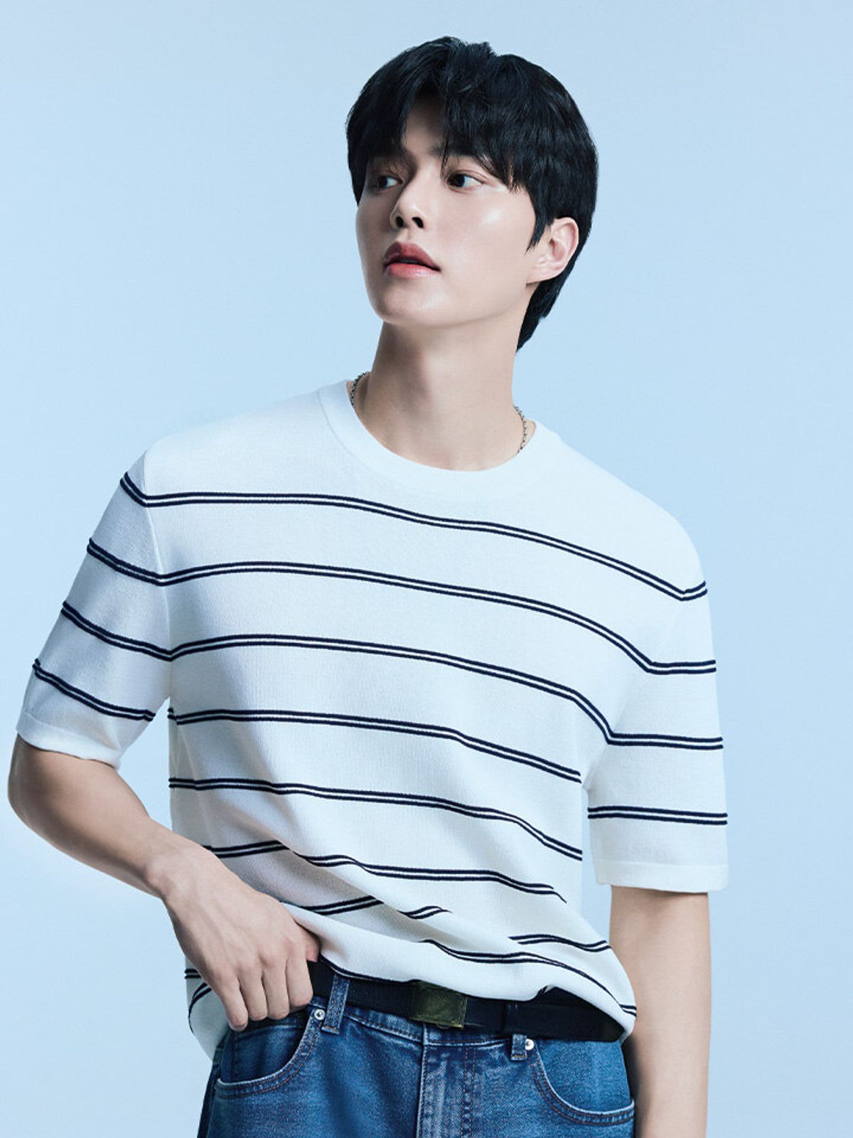 폴햄(POLHAM) 남성 크루넥 하프밀란 반팔 스웨터_PHG2ER1030