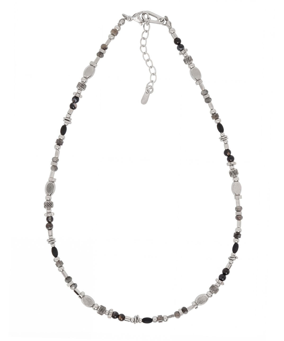 아차(ACHA) Serint s.steel & gemstone necklace _ black