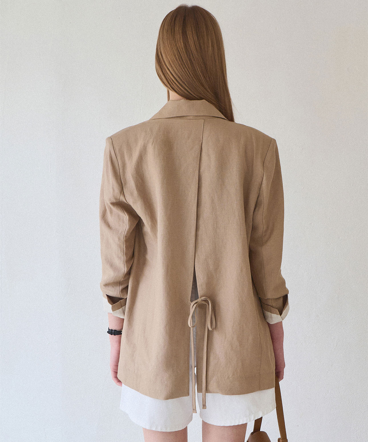 슬로우롤리(SLOWLOLLI) Turn up linen blazer_2 Colors