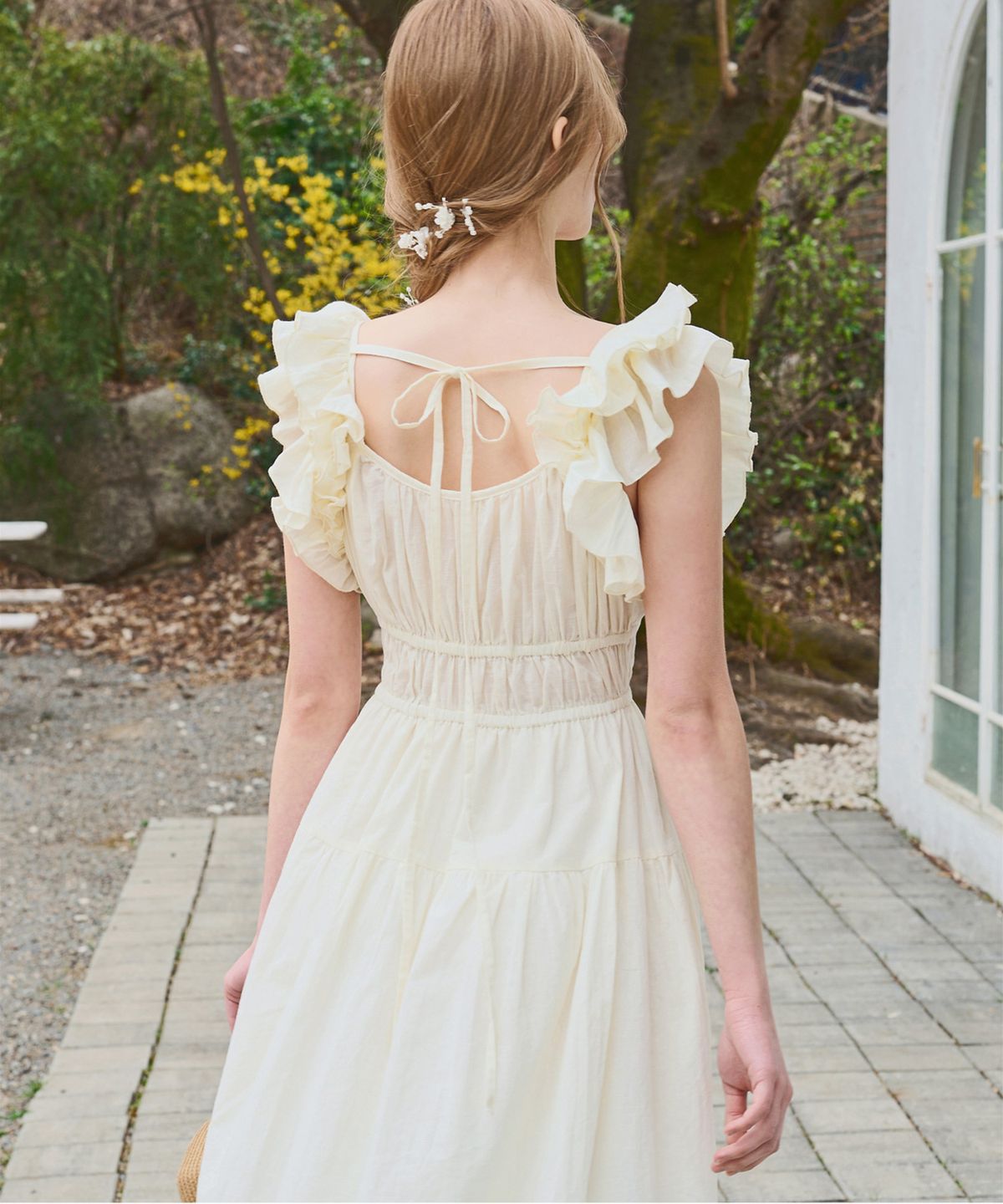 슬로우롤리(SLOWLOLLI) Ruffle line sleeveless dress_3 Colors