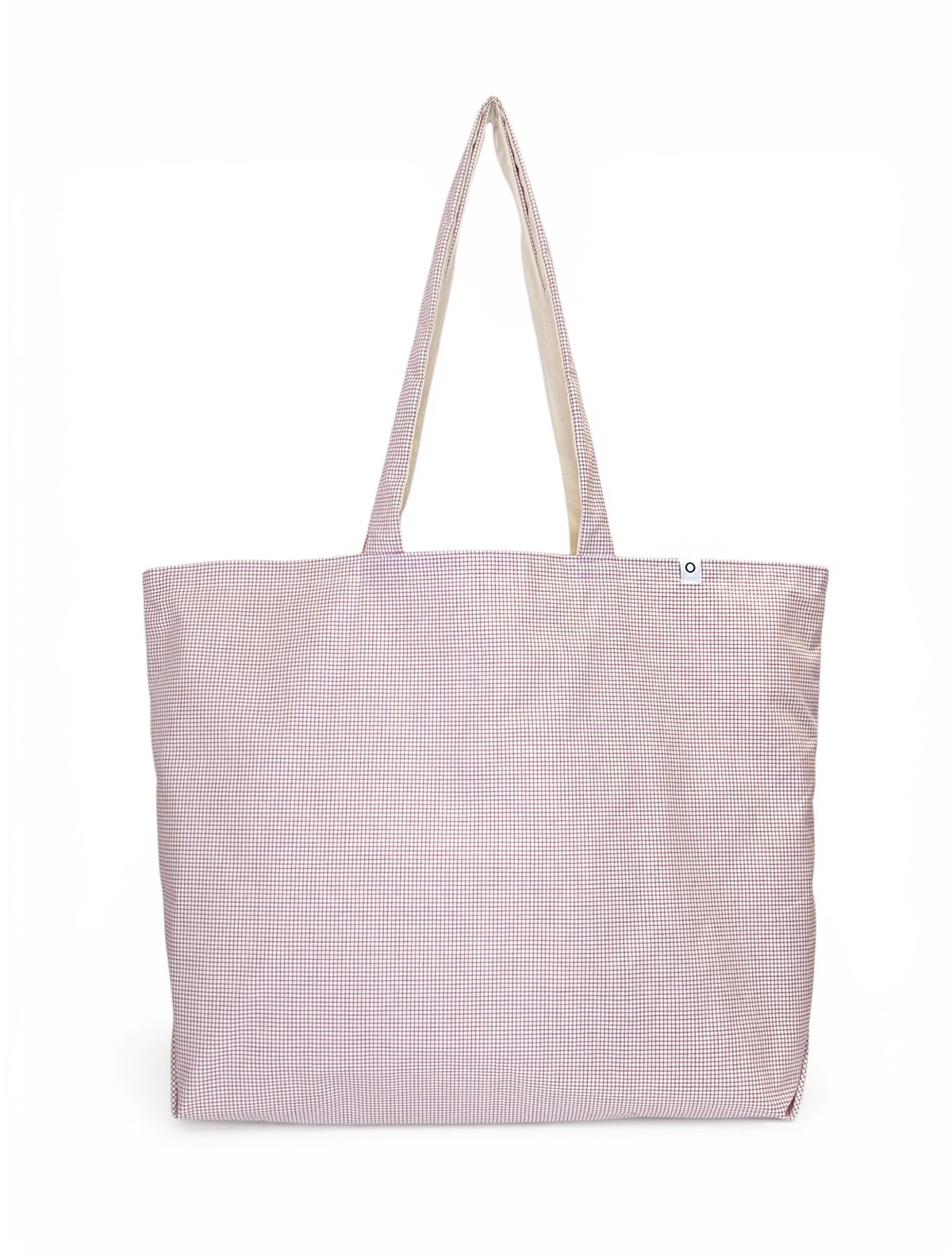 노우트(NOUGHT) 이엠비 로고 코튼 데이 백 / 그리드패턴 버건디