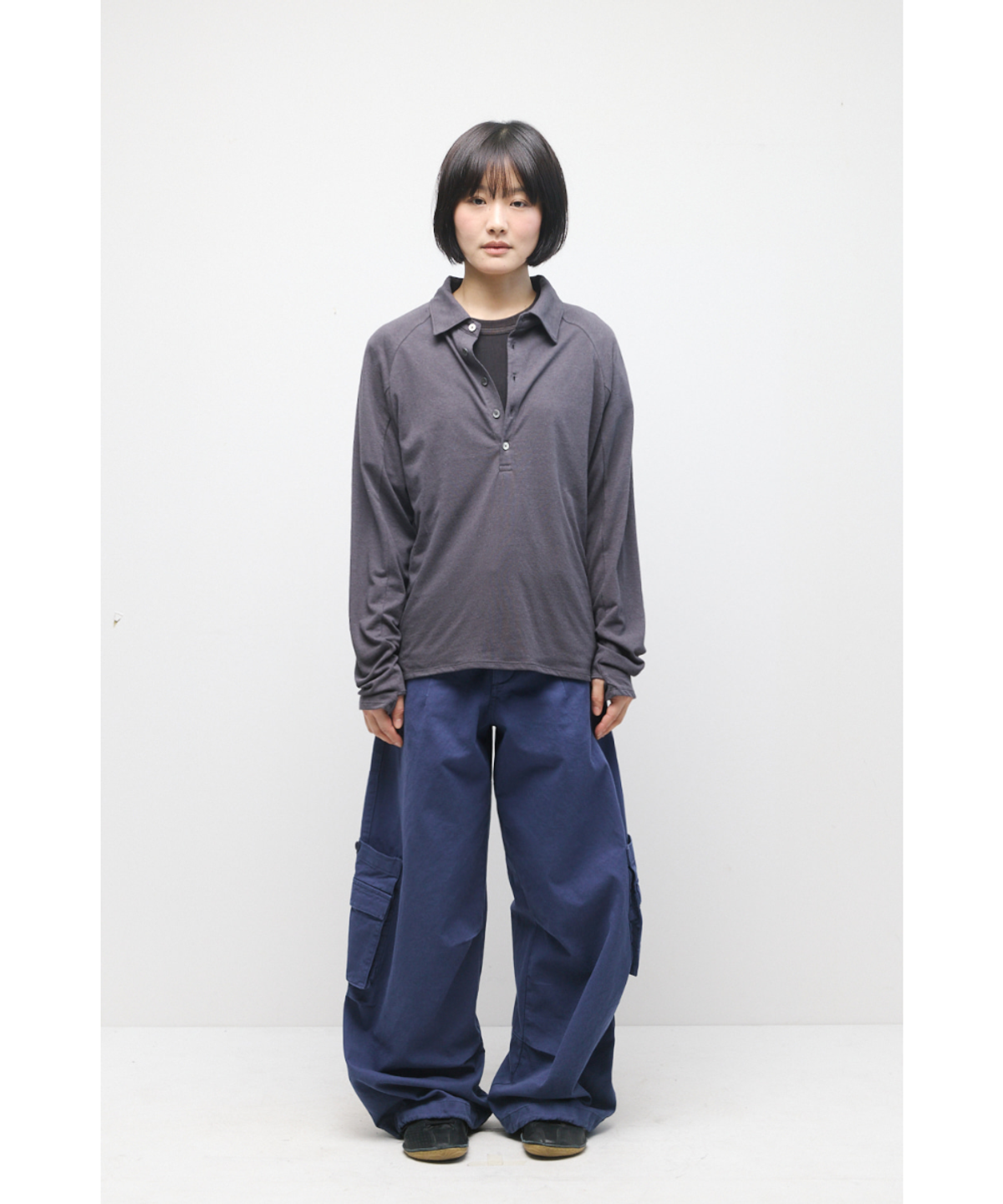 해칭룸(HATCHINGROOM) Polo Tee Purple Charcoal