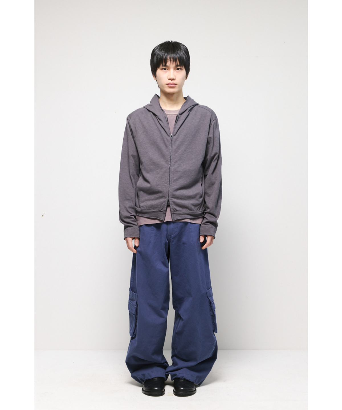 해칭룸(HATCHINGROOM) Rough Hoodie Slub Graphite