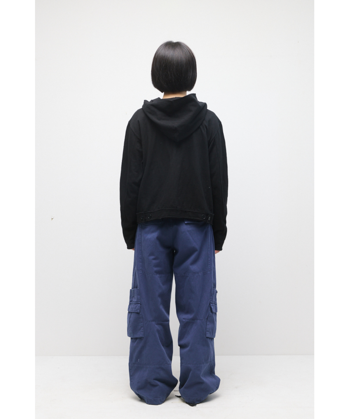 해칭룸(HATCHINGROOM) Rough Hoodie Slub Black