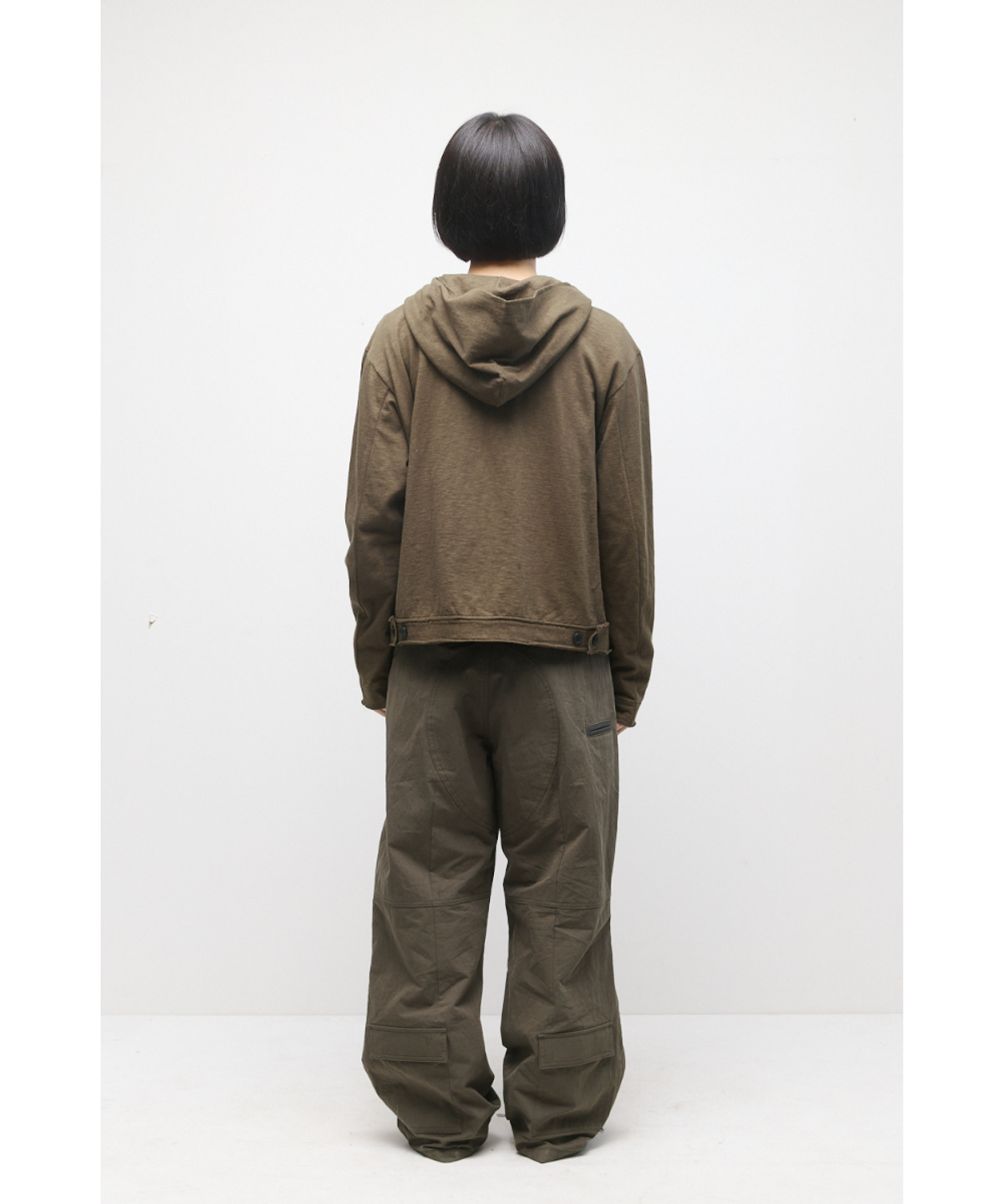 해칭룸(HATCHINGROOM) Rough Hoodie Slub Dark Khaki