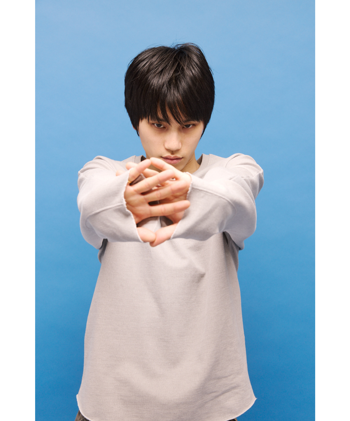 해칭룸(HATCHINGROOM) Dolman Sleeve Tee Dyed Light Grey