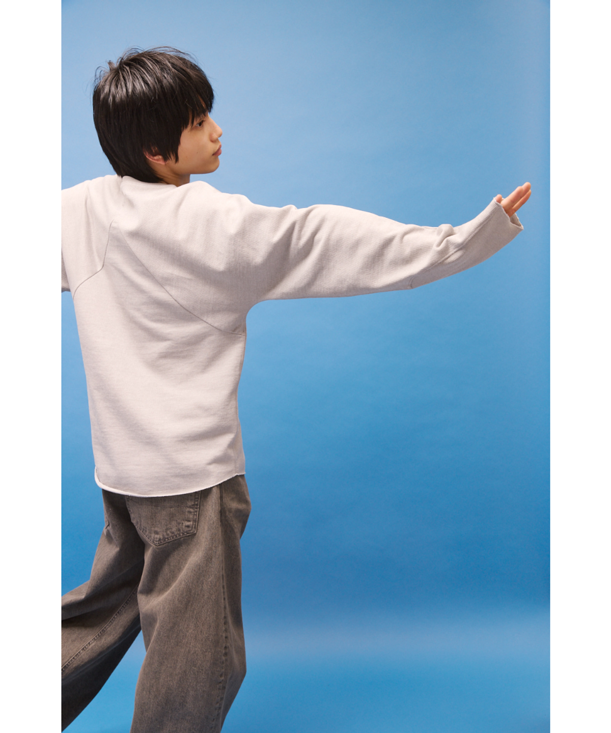 해칭룸(HATCHINGROOM) Dolman Sleeve Tee Dyed Light Grey