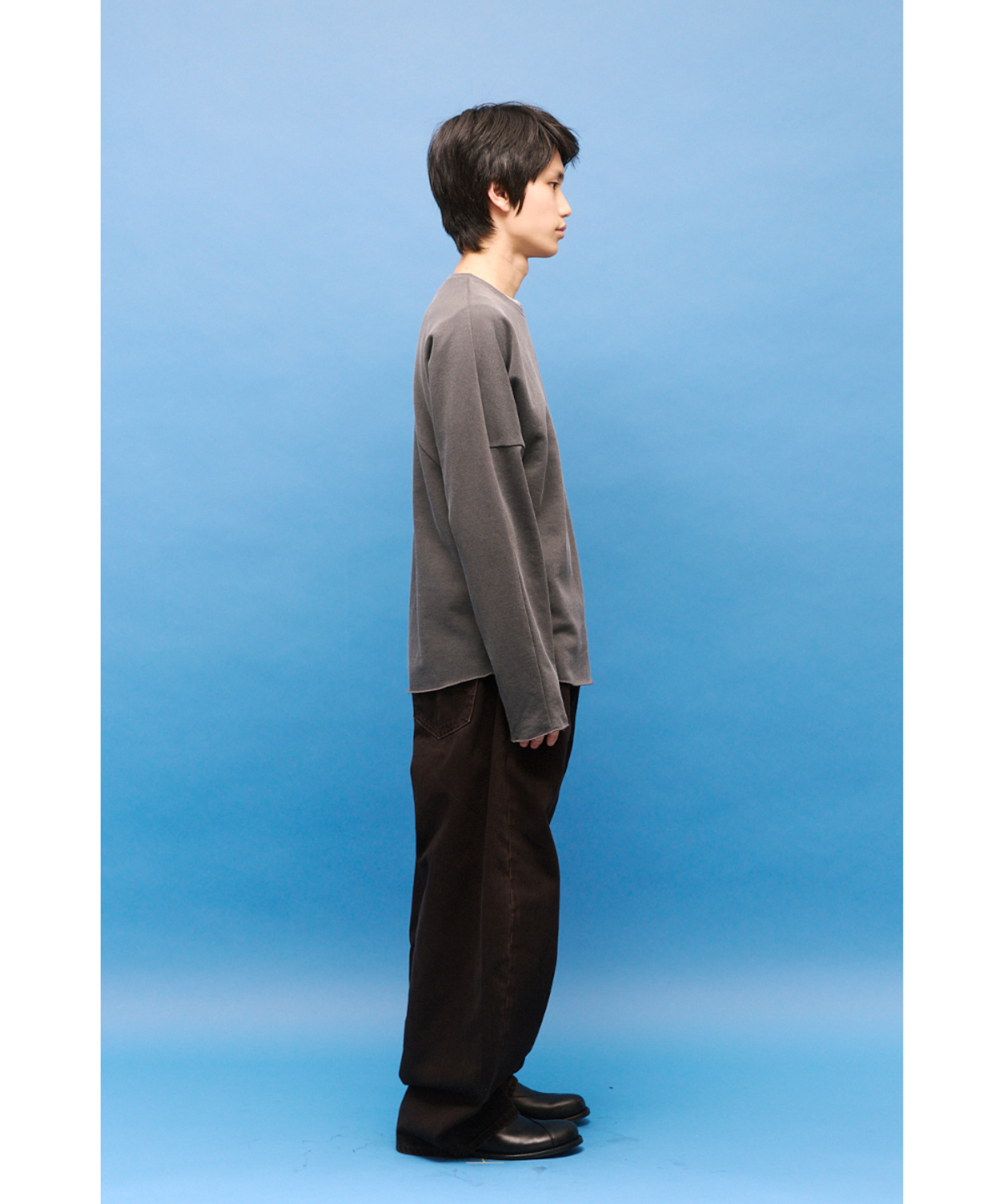 해칭룸(HATCHINGROOM) Dolman Sleeve Tee Dyed Charcoal