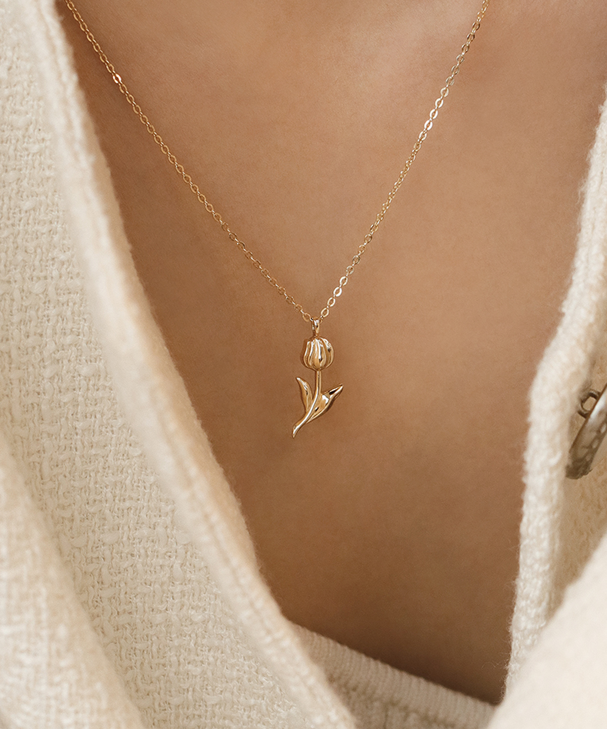 러비앤비(LOVEENB) [14K gold] 블루밍 마이 플라워 목걸이