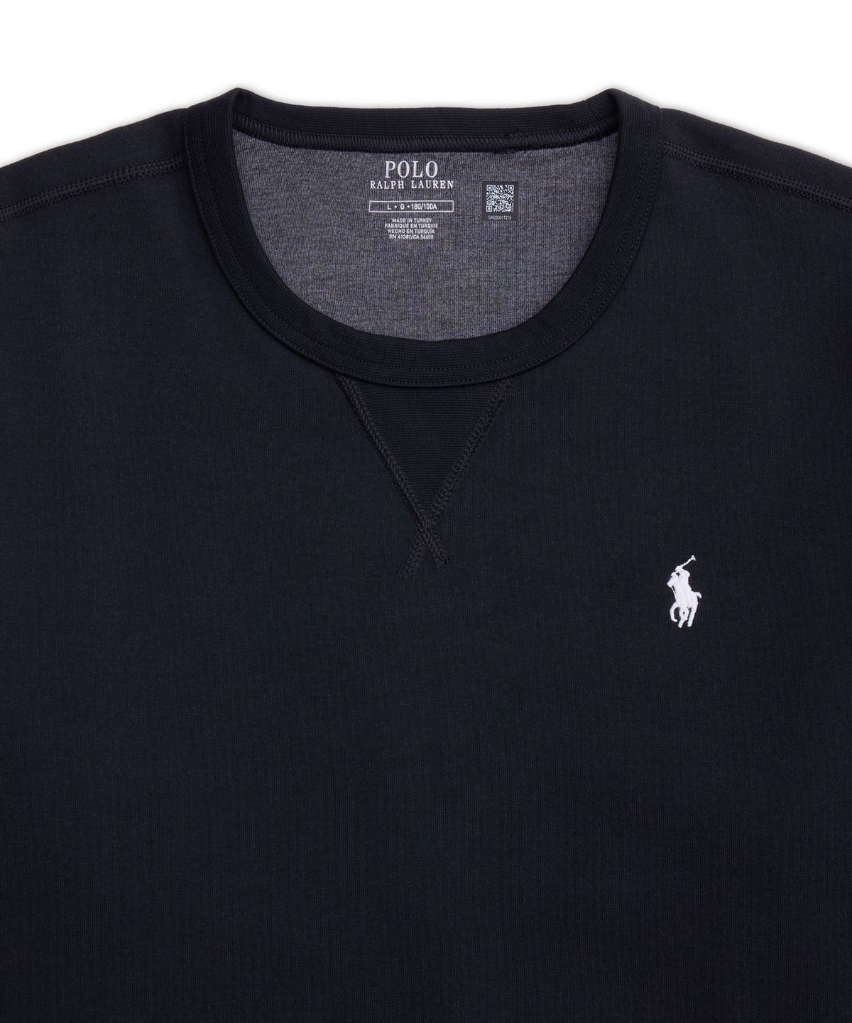 폴로 랄프 로렌(POLO RALPH LAUREN) 더블 니트 스웨트셔츠-블랙