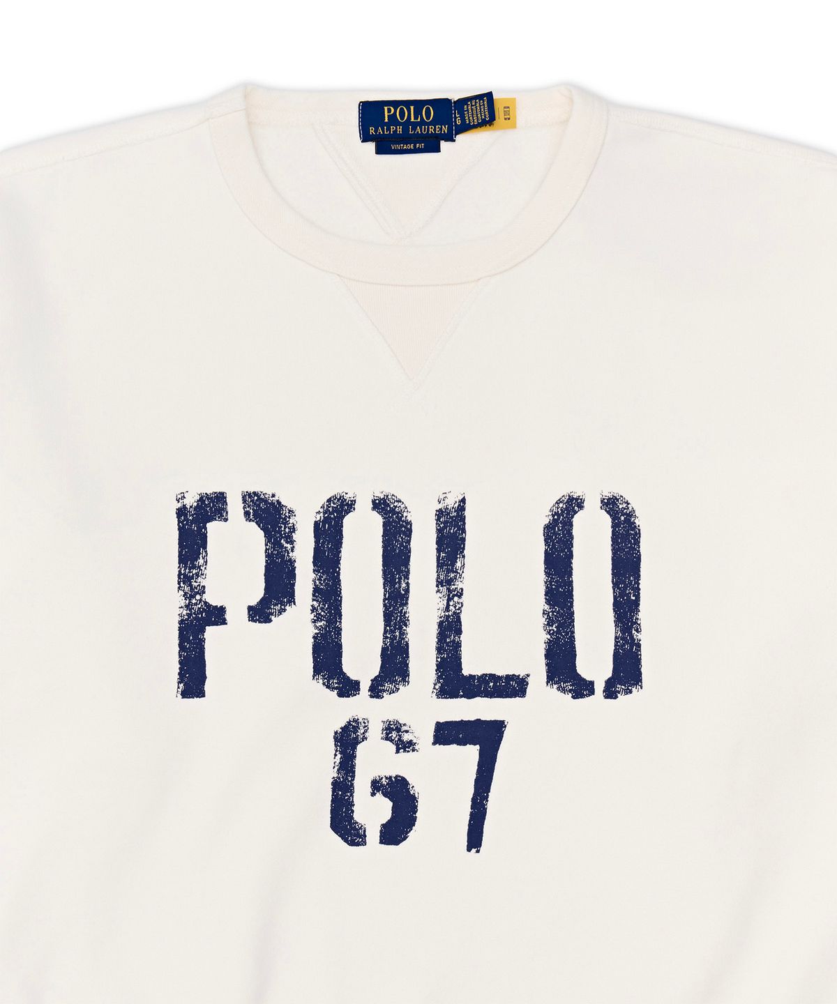 폴로 랄프 로렌(POLO RALPH LAUREN) 빈티지핏 플리스 그래픽 스웨트셔츠-화이트