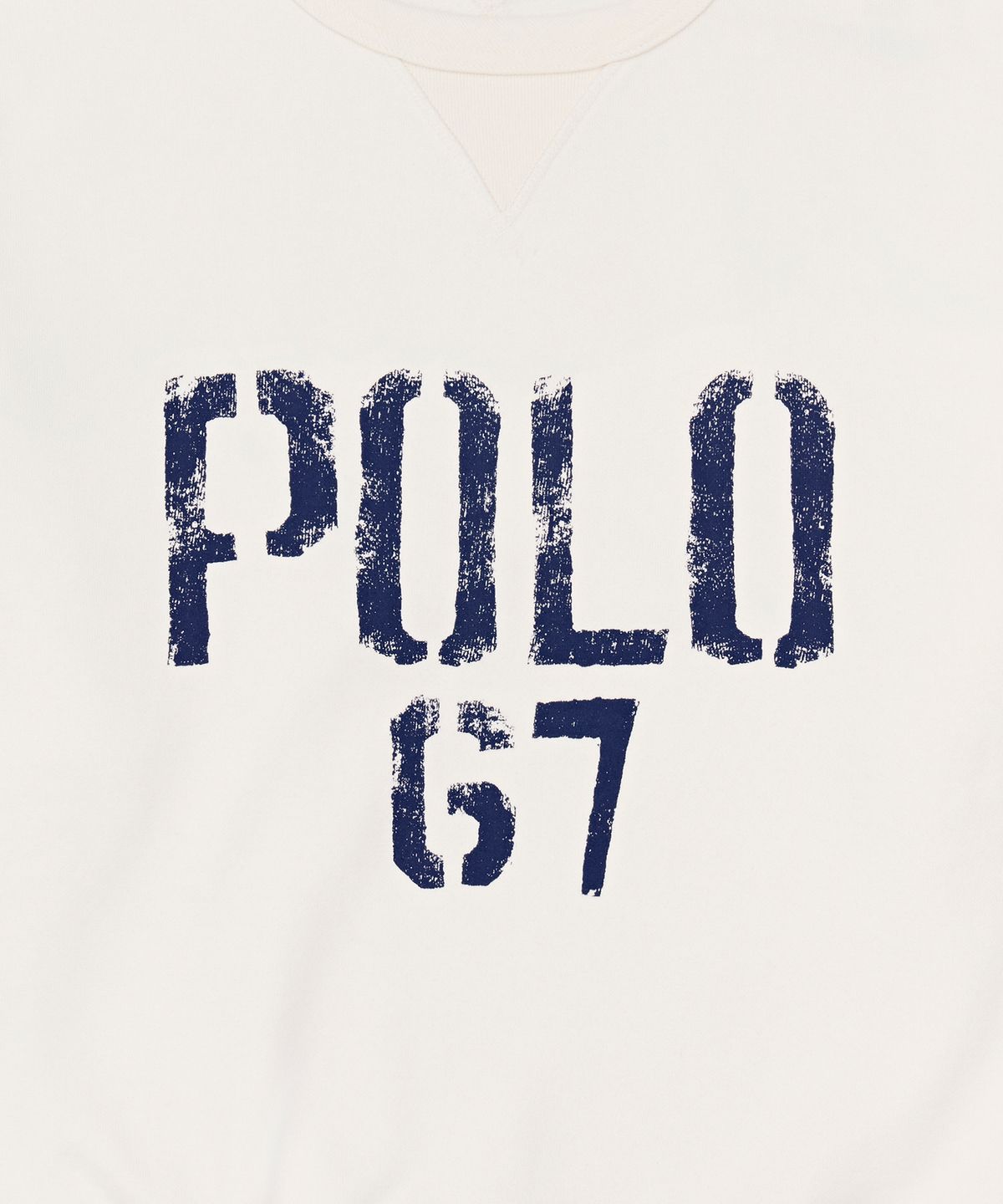 폴로 랄프 로렌(POLO RALPH LAUREN) 빈티지핏 플리스 그래픽 스웨트셔츠-화이트