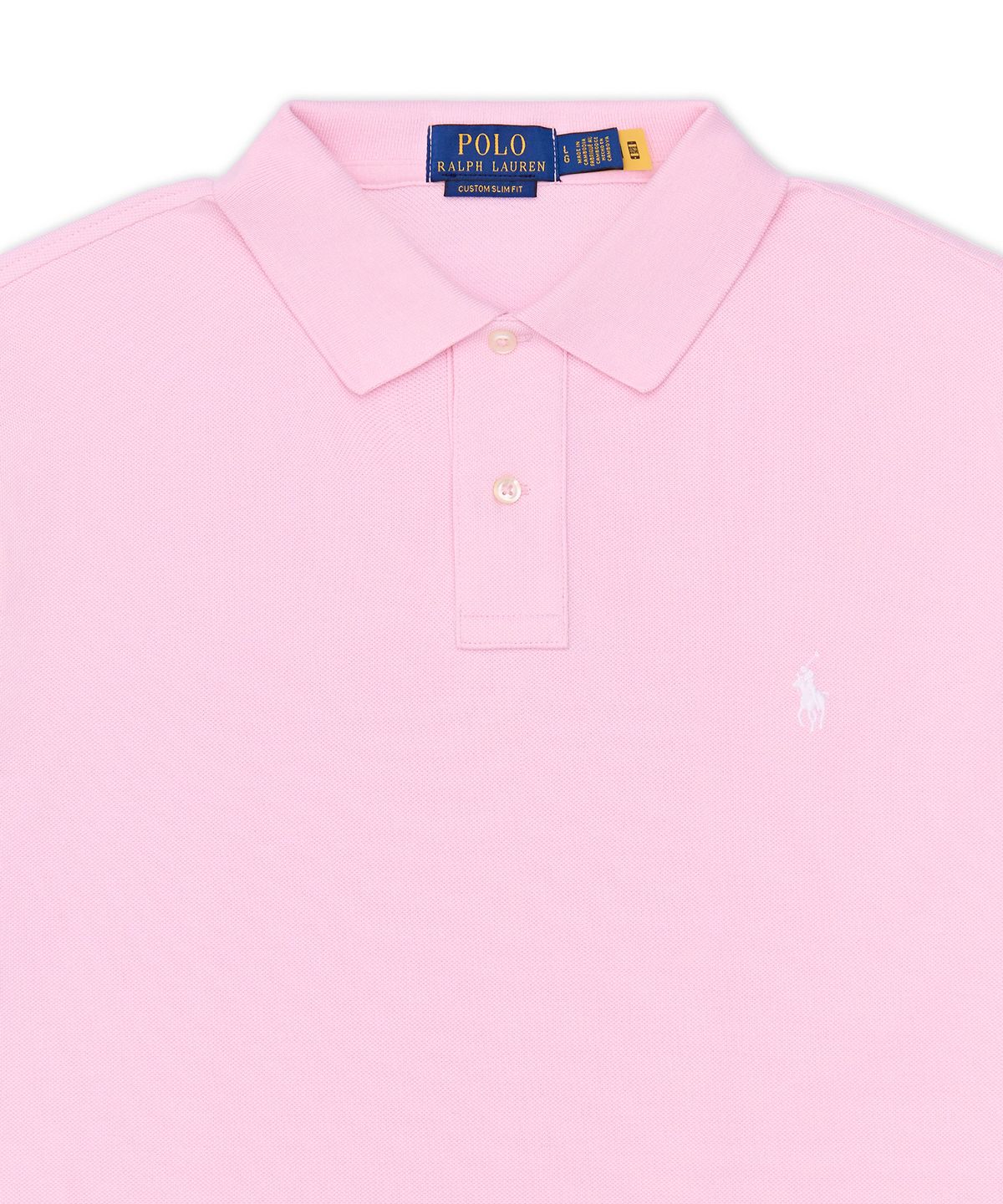 폴로 랄프 로렌(POLO RALPH LAUREN) 커스텀 슬림핏 메시 폴로 셔츠-핑크