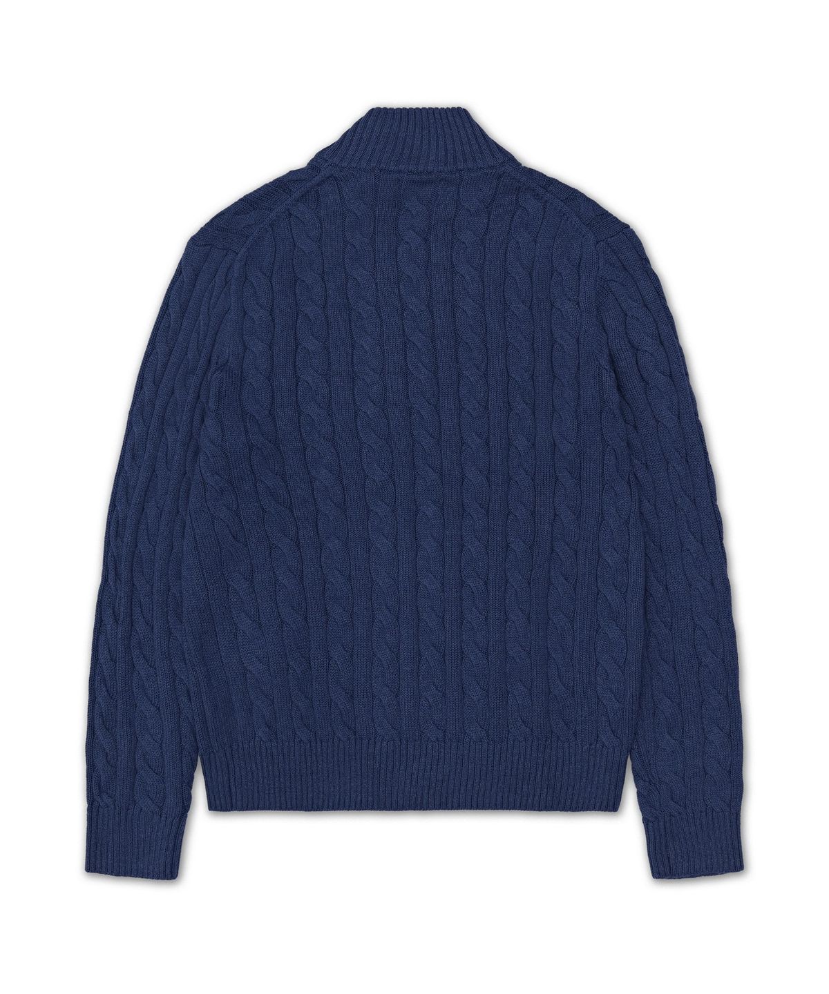폴로 랄프 로렌(POLO RALPH LAUREN) 케이블 니트 코튼 쿼터 지퍼 스웨터-네이비