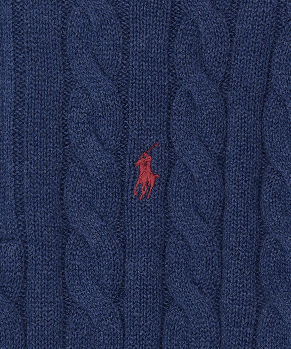 폴로 랄프 로렌(POLO RALPH LAUREN) 케이블 니트 코튼 쿼터 지퍼 스웨터-네이비