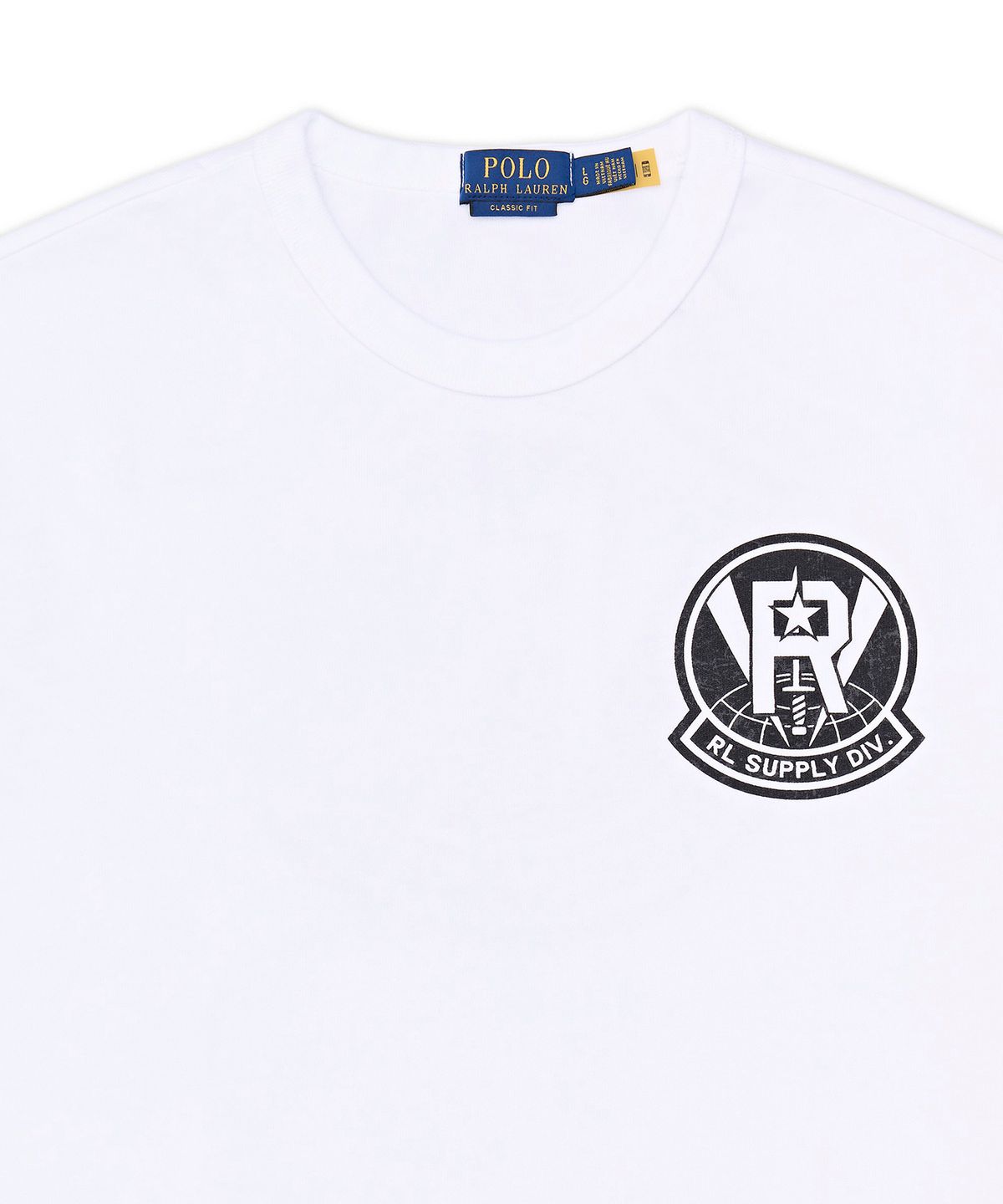 폴로 랄프 로렌(POLO RALPH LAUREN) 클래식핏 저지 그래픽 티셔츠-화이트