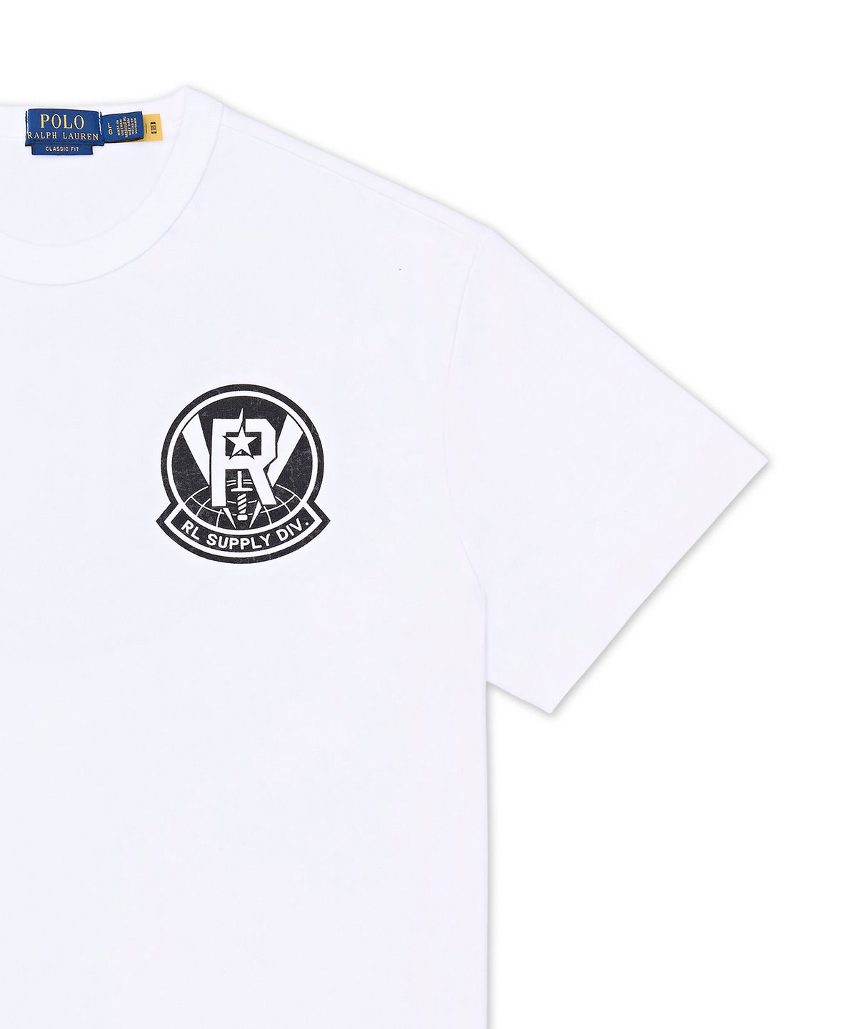 폴로 랄프 로렌(POLO RALPH LAUREN) 클래식핏 저지 그래픽 티셔츠-화이트