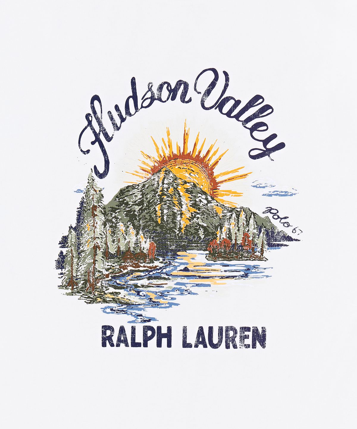 폴로 랄프 로렌(POLO RALPH LAUREN) 클래식핏 저지 그래픽 티셔츠-화이트