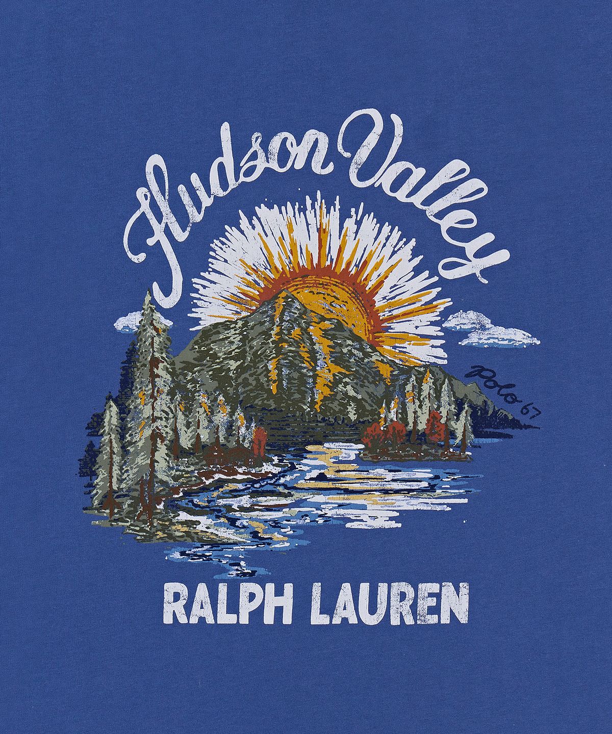 폴로 랄프 로렌(POLO RALPH LAUREN) 클래식핏 저지 그래픽 티셔츠-네이비
