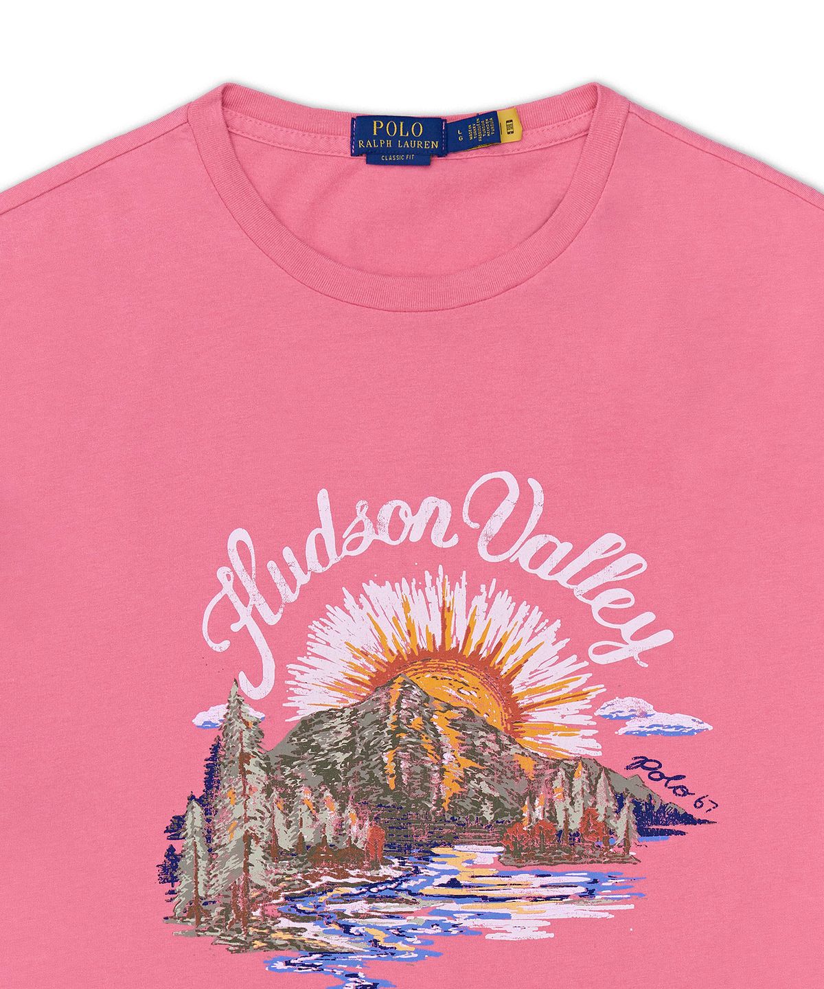 폴로 랄프 로렌(POLO RALPH LAUREN) 클래식핏 저지 그래픽 티셔츠-레드