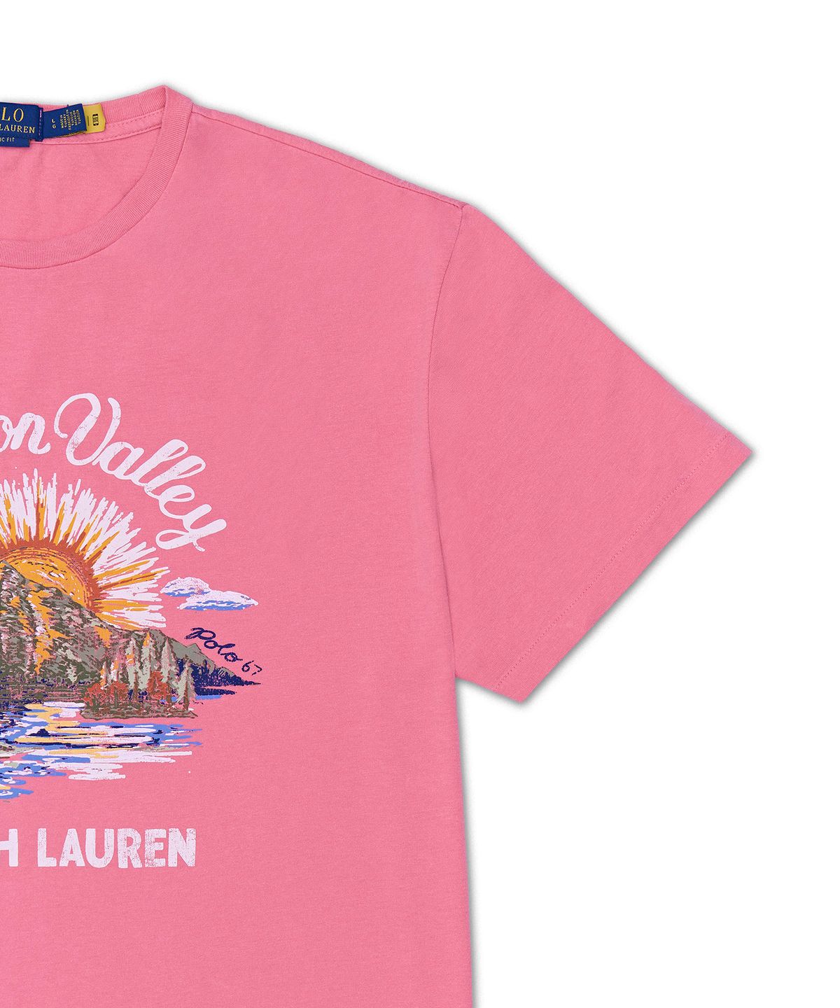 폴로 랄프 로렌(POLO RALPH LAUREN) 클래식핏 저지 그래픽 티셔츠-레드