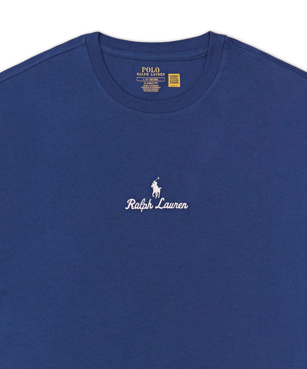 폴로 랄프 로렌(POLO RALPH LAUREN) 클래식핏 로고 저지 티셔츠-블루