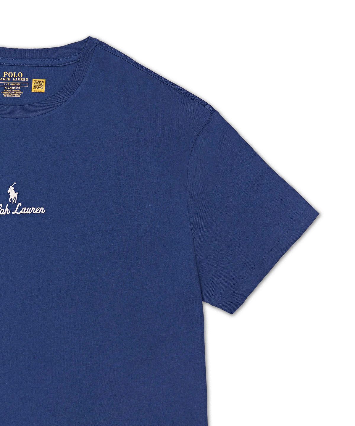폴로 랄프 로렌(POLO RALPH LAUREN) 클래식핏 로고 저지 티셔츠-블루