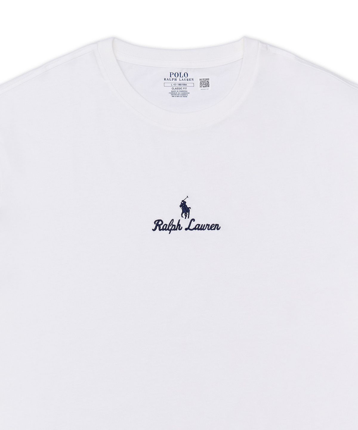 폴로 랄프 로렌(POLO RALPH LAUREN) 클래식핏 로고 저지 티셔츠-화이트
