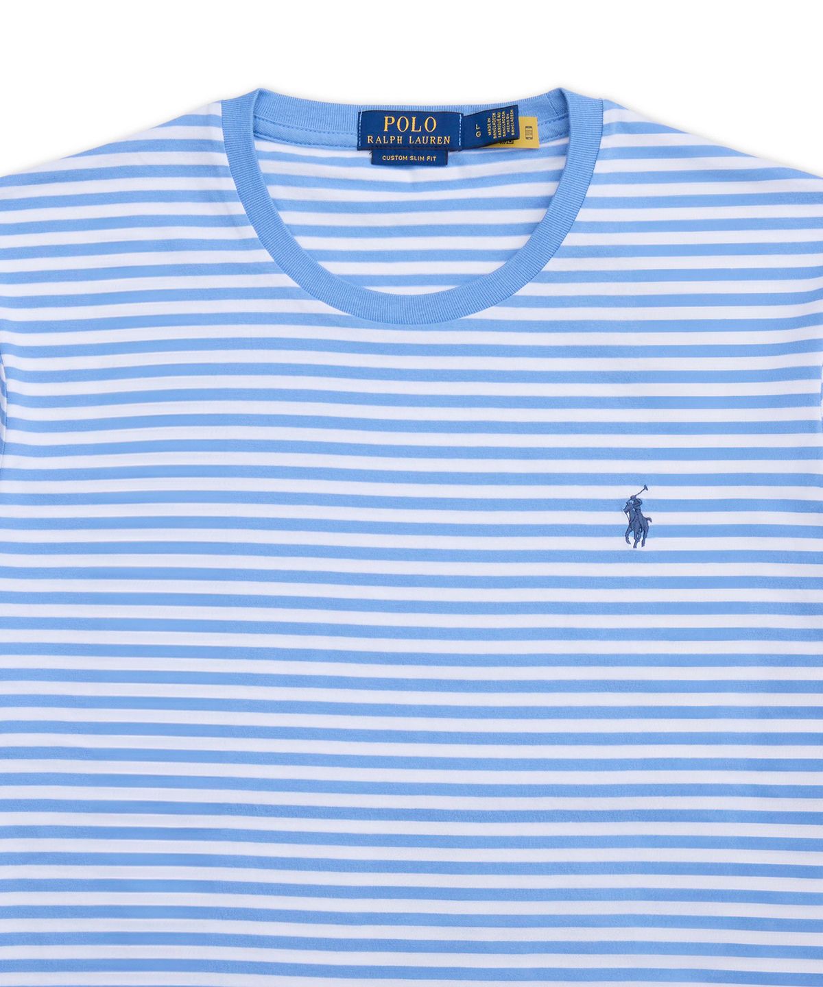 폴로 랄프 로렌(POLO RALPH LAUREN) 커스텀 슬림핏 스트라이프 저지 티셔츠-블루