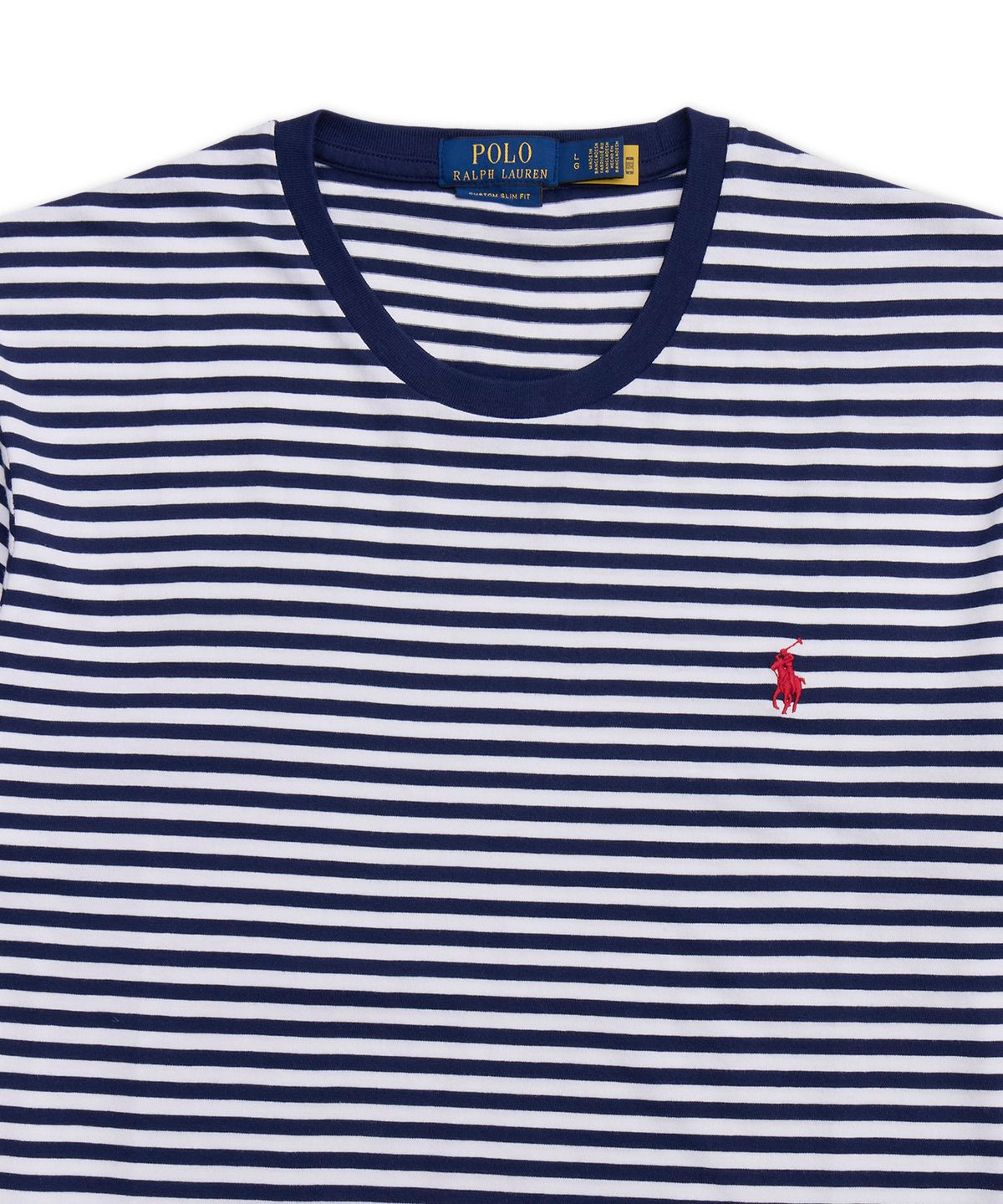 폴로 랄프 로렌(POLO RALPH LAUREN) 커스텀 슬림핏 스트라이프 저지 티셔츠-네이비