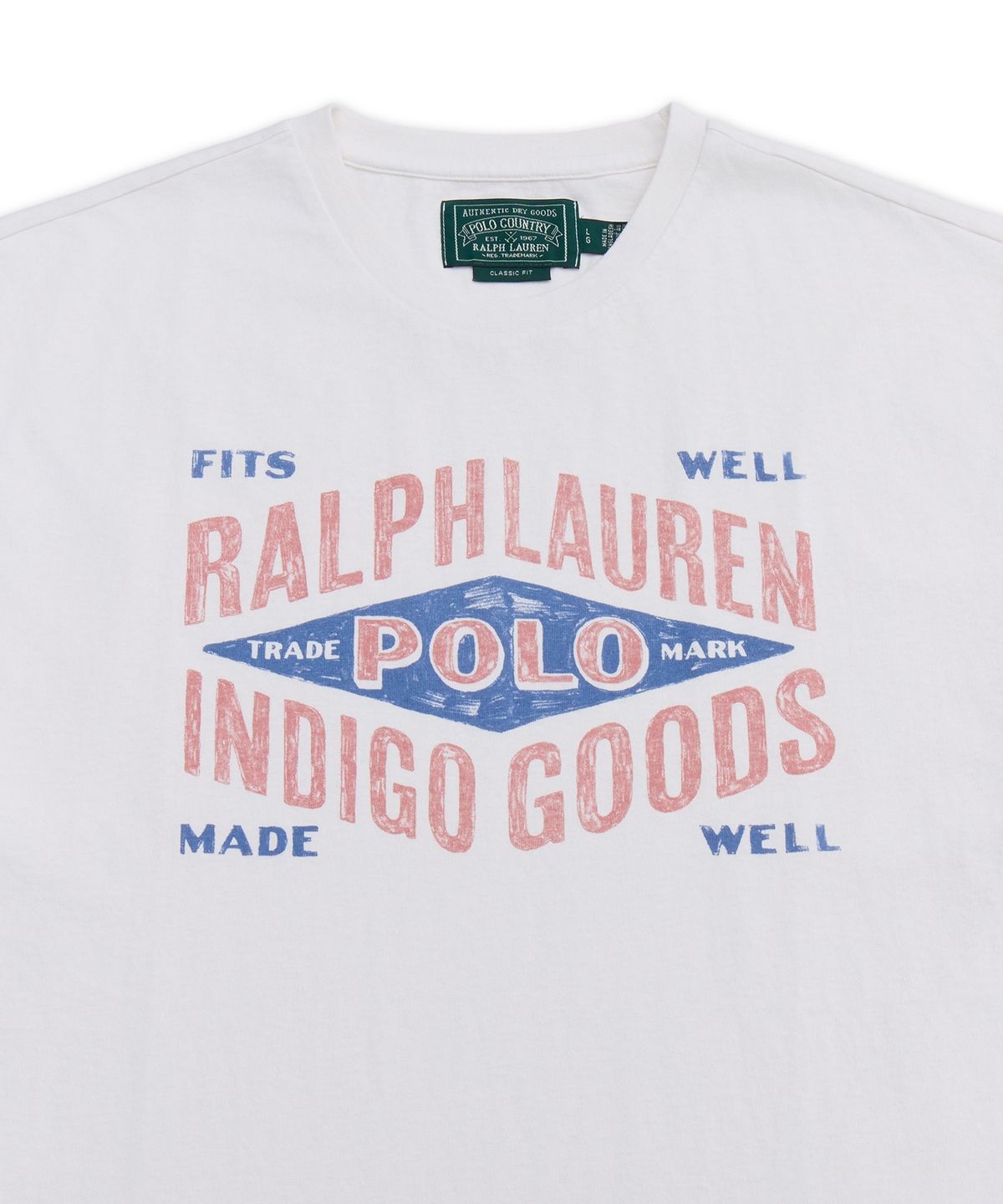 폴로 랄프 로렌(POLO RALPH LAUREN) 클래식핏 저지 그래픽 티셔츠-화이트