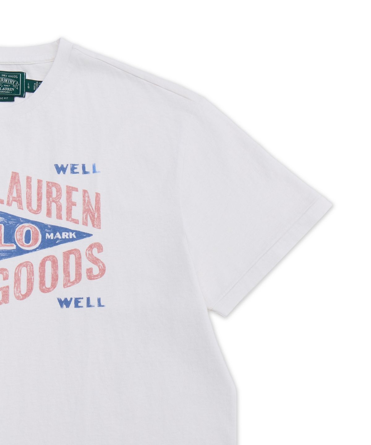 폴로 랄프 로렌(POLO RALPH LAUREN) 클래식핏 저지 그래픽 티셔츠-화이트