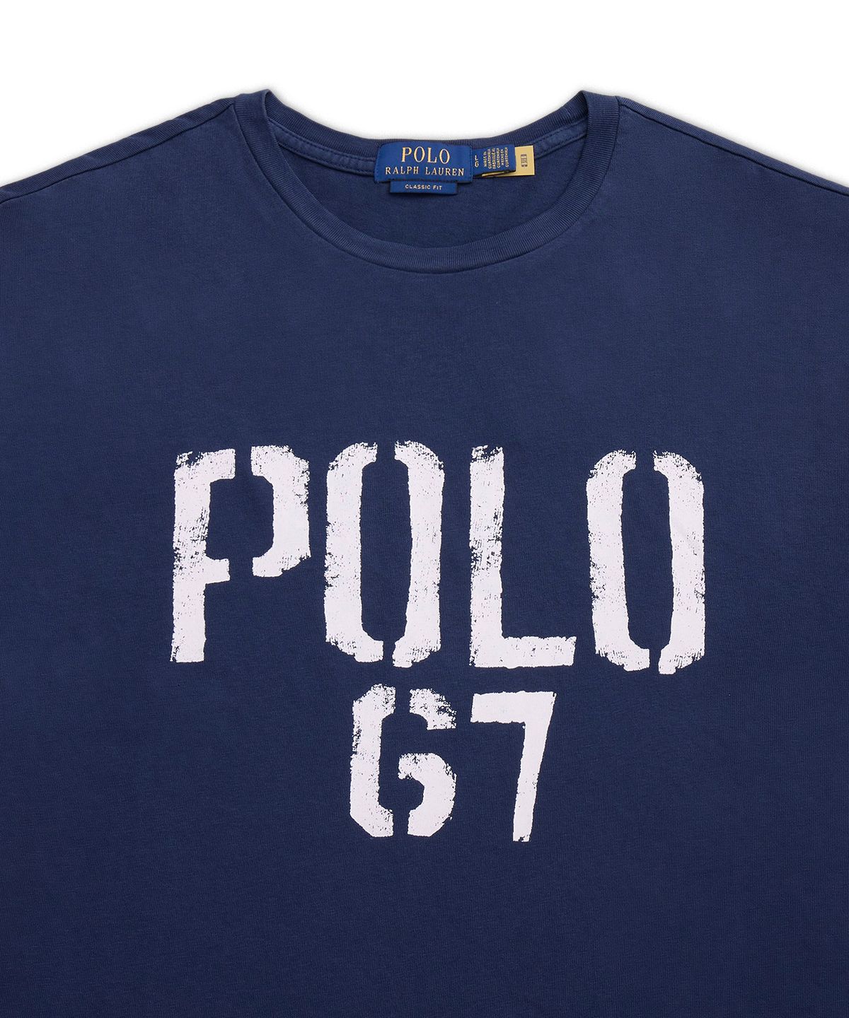 폴로 랄프 로렌(POLO RALPH LAUREN) 클래식핏 저지 그래픽 티셔츠-블루