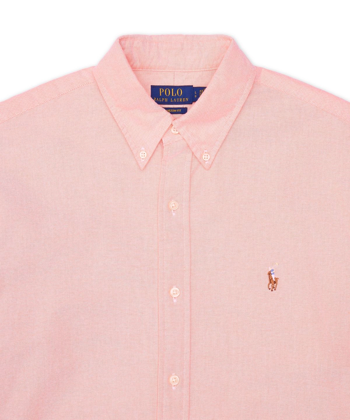 폴로 랄프 로렌(POLO RALPH LAUREN) 커스텀핏 옥스포드 셔츠-라이트 오렌지