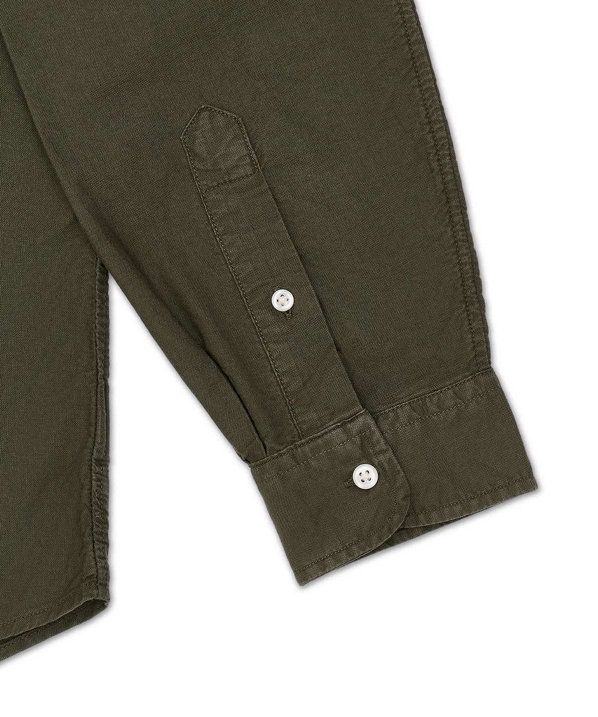 폴로 랄프 로렌(POLO RALPH LAUREN) 커스텀핏 가먼트 다이 옥스포드 셔츠-다크 그린