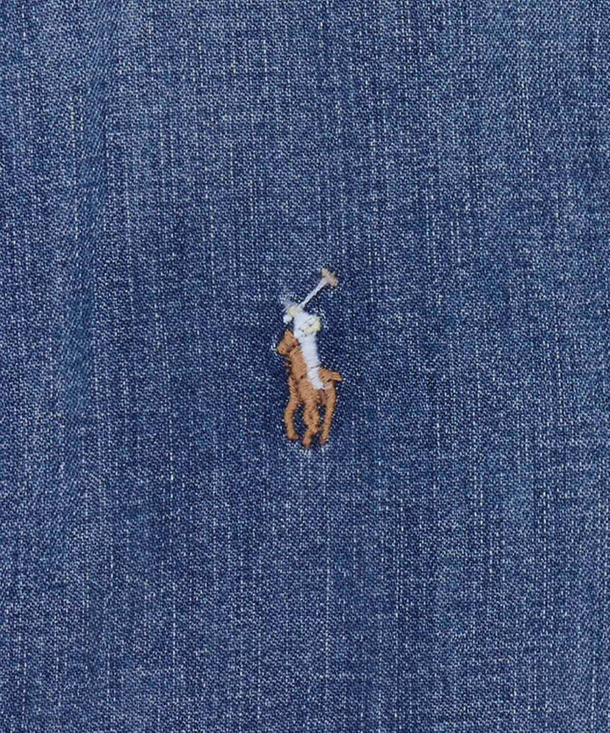 폴로 랄프 로렌(POLO RALPH LAUREN) 슬림핏 데님 셔츠-블루