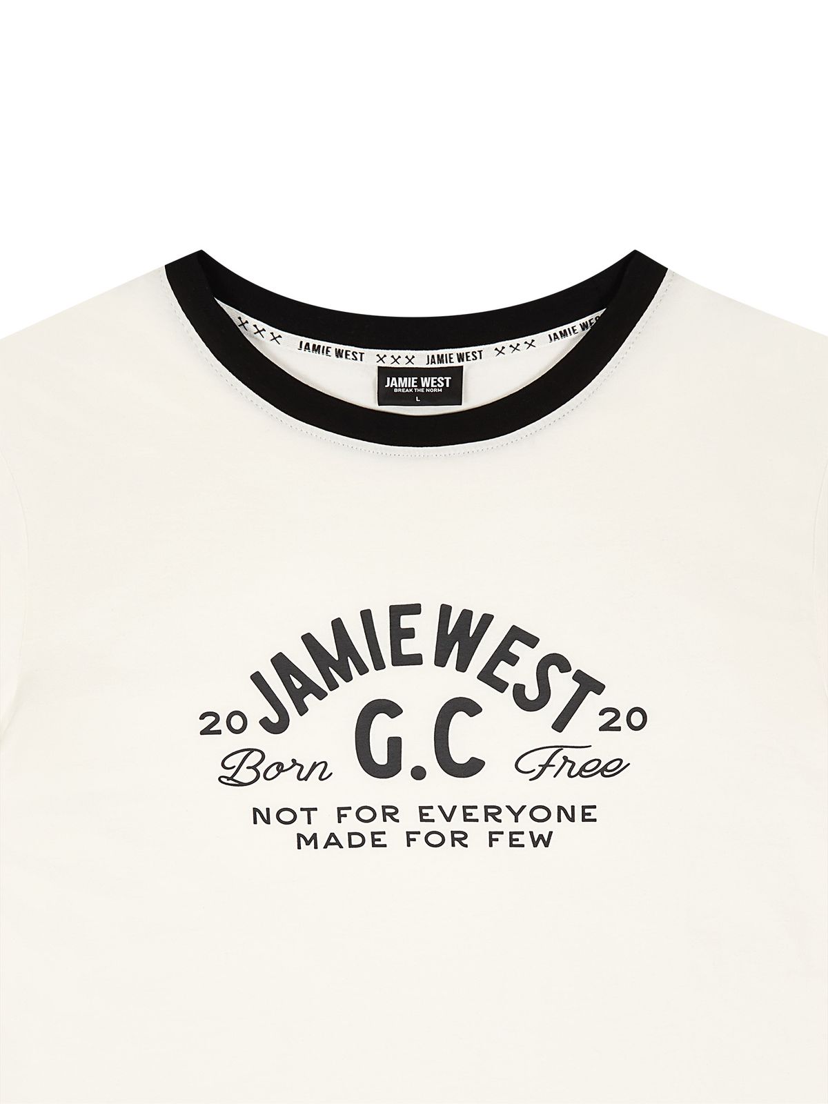 제이미웨스트(JAMIE WEST) JWGC 레터링 레귤러 링거 티셔츠 (화이트)