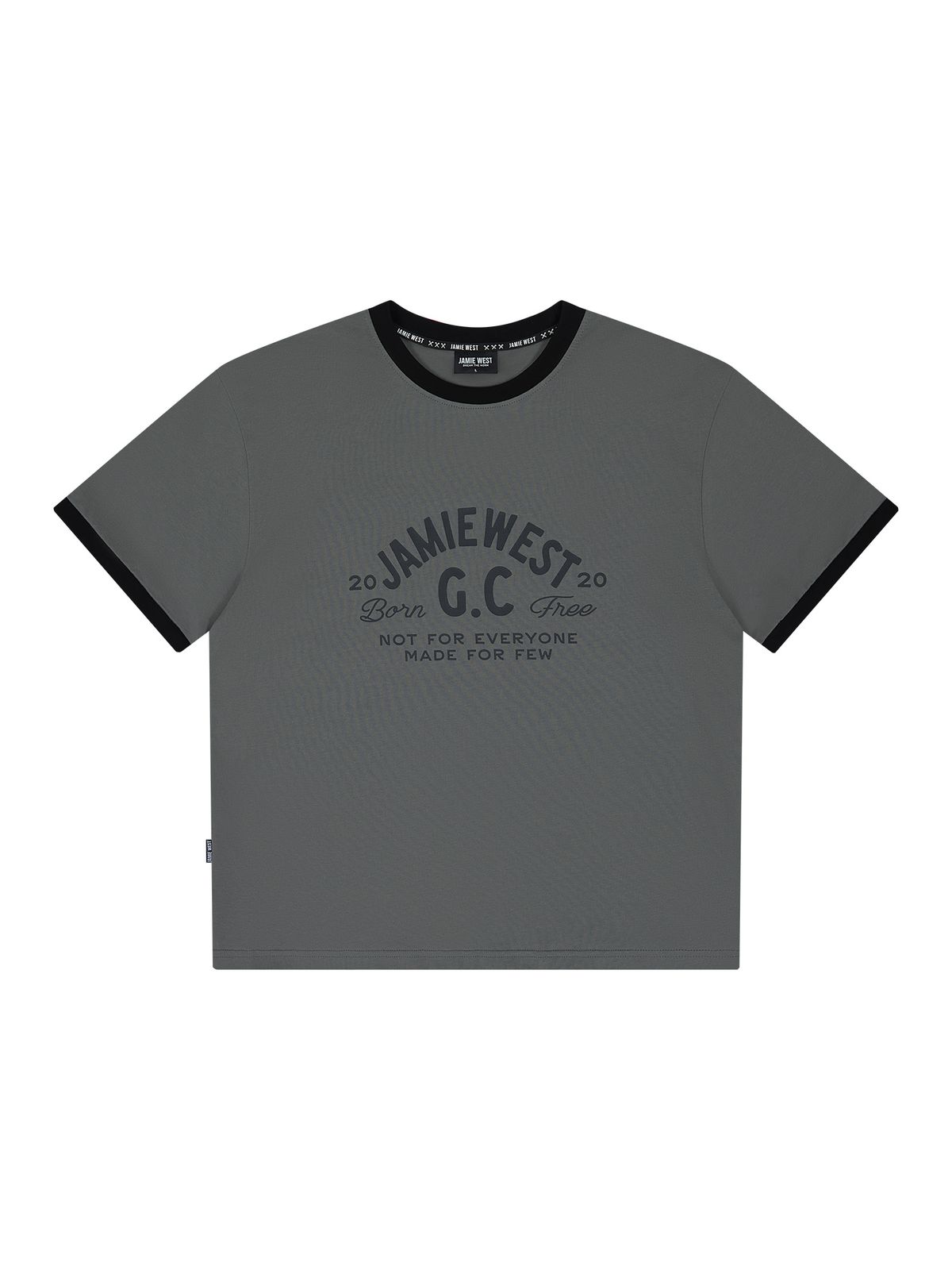 제이미웨스트(JAMIE WEST) JWGC 레터링 레귤러 링거 티셔츠 (그레이)