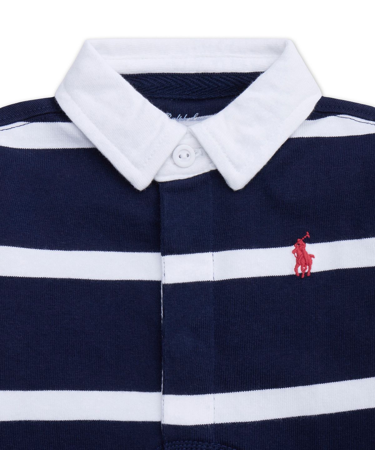 폴로 랄프 로렌 칠드런(POLO RALPH LAUREN CHILDREN) 스트라이프 코튼 럭비 커버올-네이비