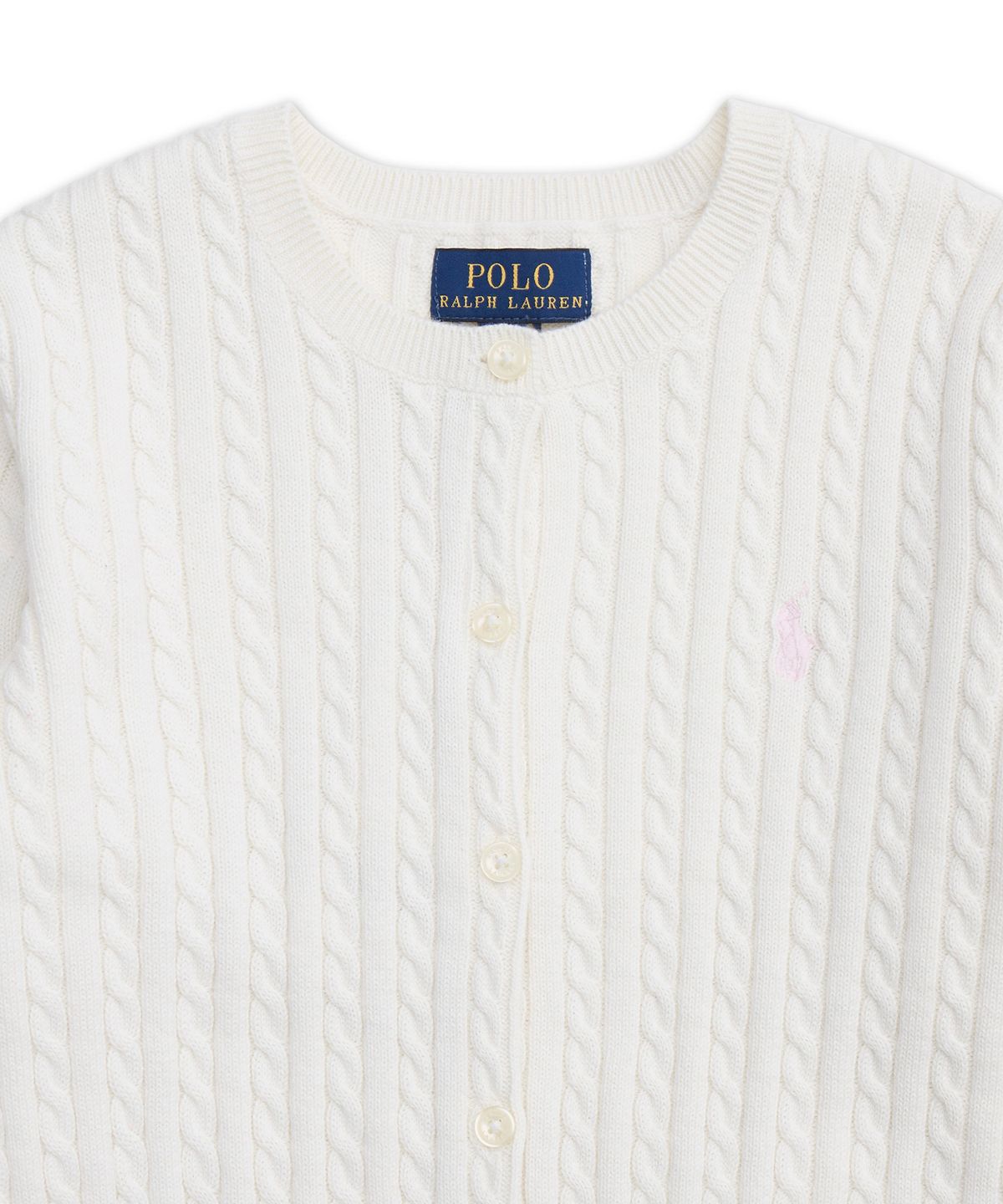폴로 랄프 로렌 칠드런(POLO RALPH LAUREN CHILDREN) 미니 케이블 코튼 카디건-내추럴