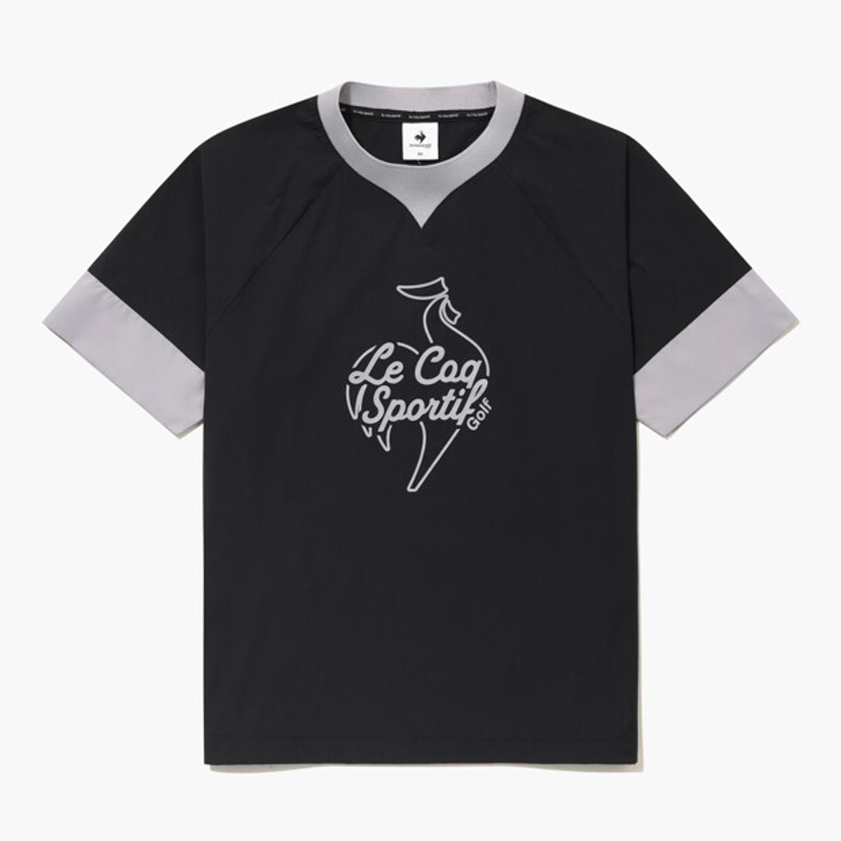 르꼬끄 골프(LECOQ GOLF) 여성 경량 우븐 래글런 반팔 티셔츠 _BLCK GR222LRS43