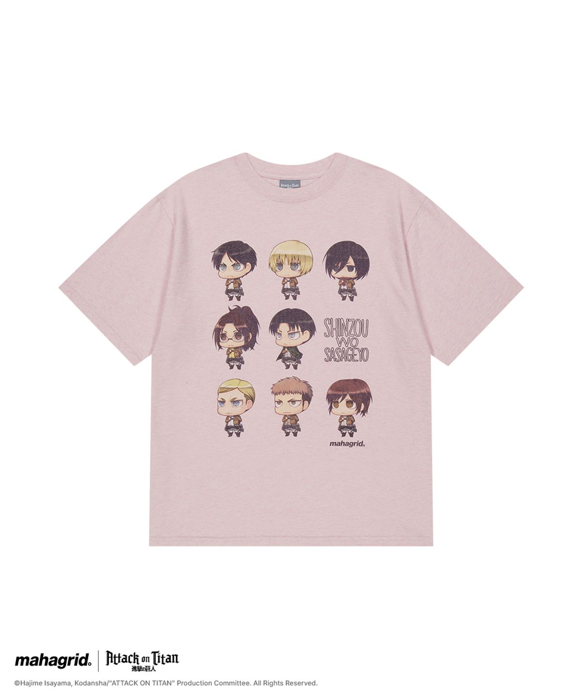 마하그리드(MAHAGRID) [진격의거인] SASAGEYO CHARACTER TEE PINK(MG2GMMT504T)