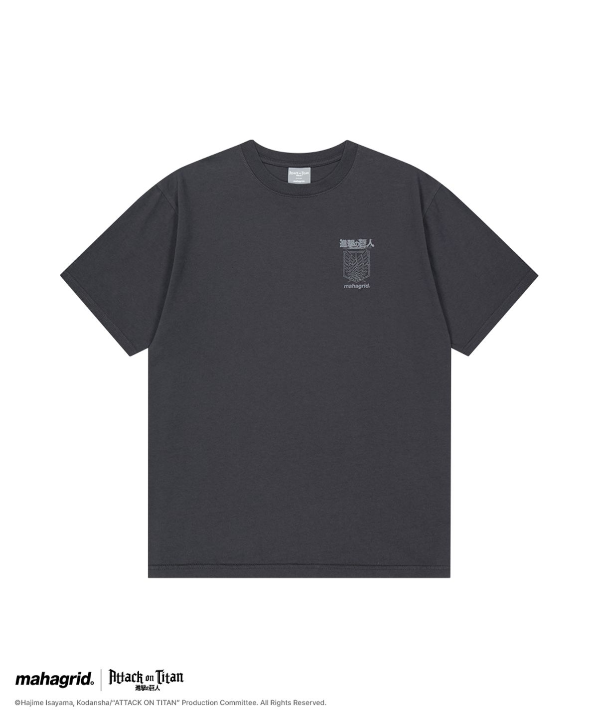 마하그리드(MAHAGRID) [진격의거인] WASHED COLOSSUS TITAN TEE CHARCOAL(MG2GMMT511T)